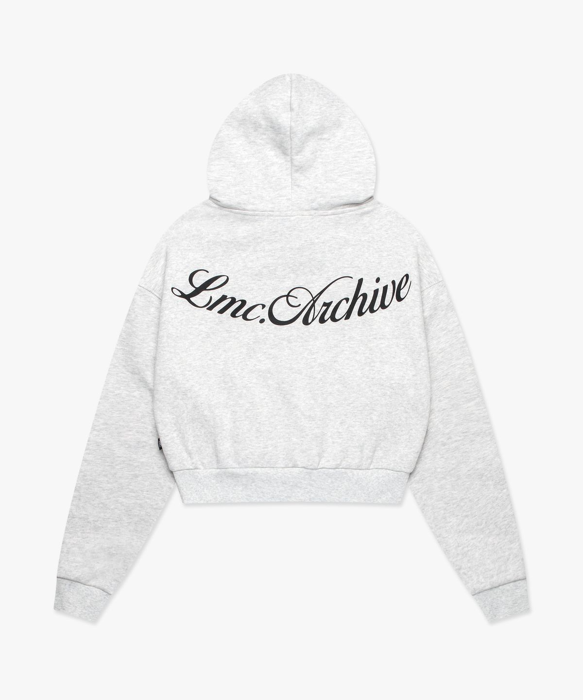 엘엠씨(LMC) WM BACK LETTERING CROPPED HOODIE light heather gray
