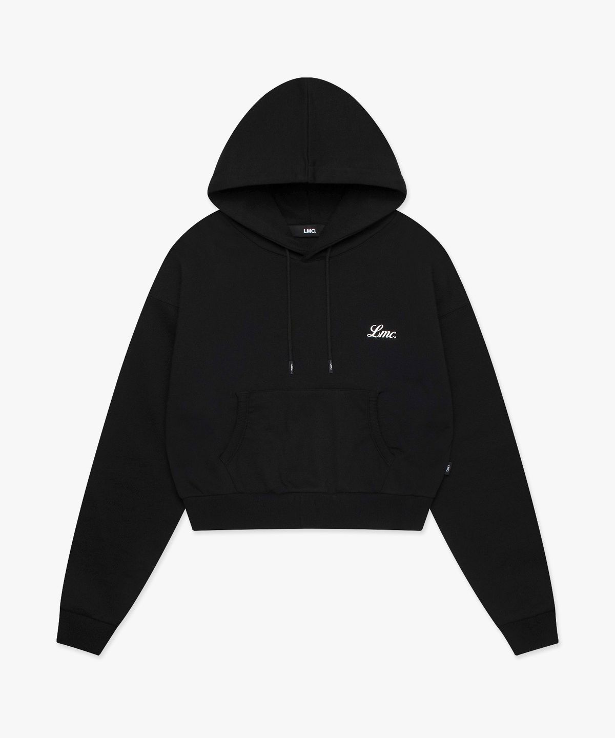 엘엠씨(LMC) WM BACK LETTERING CROPPED HOODIE black