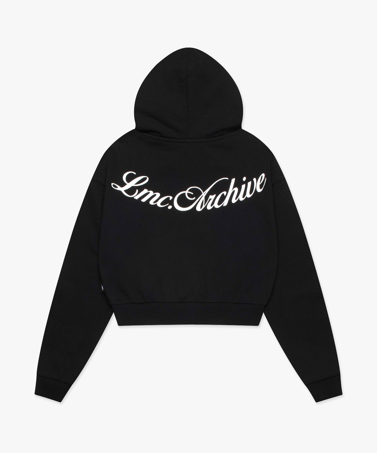엘엠씨(LMC) WM BACK LETTERING CROPPED HOODIE black