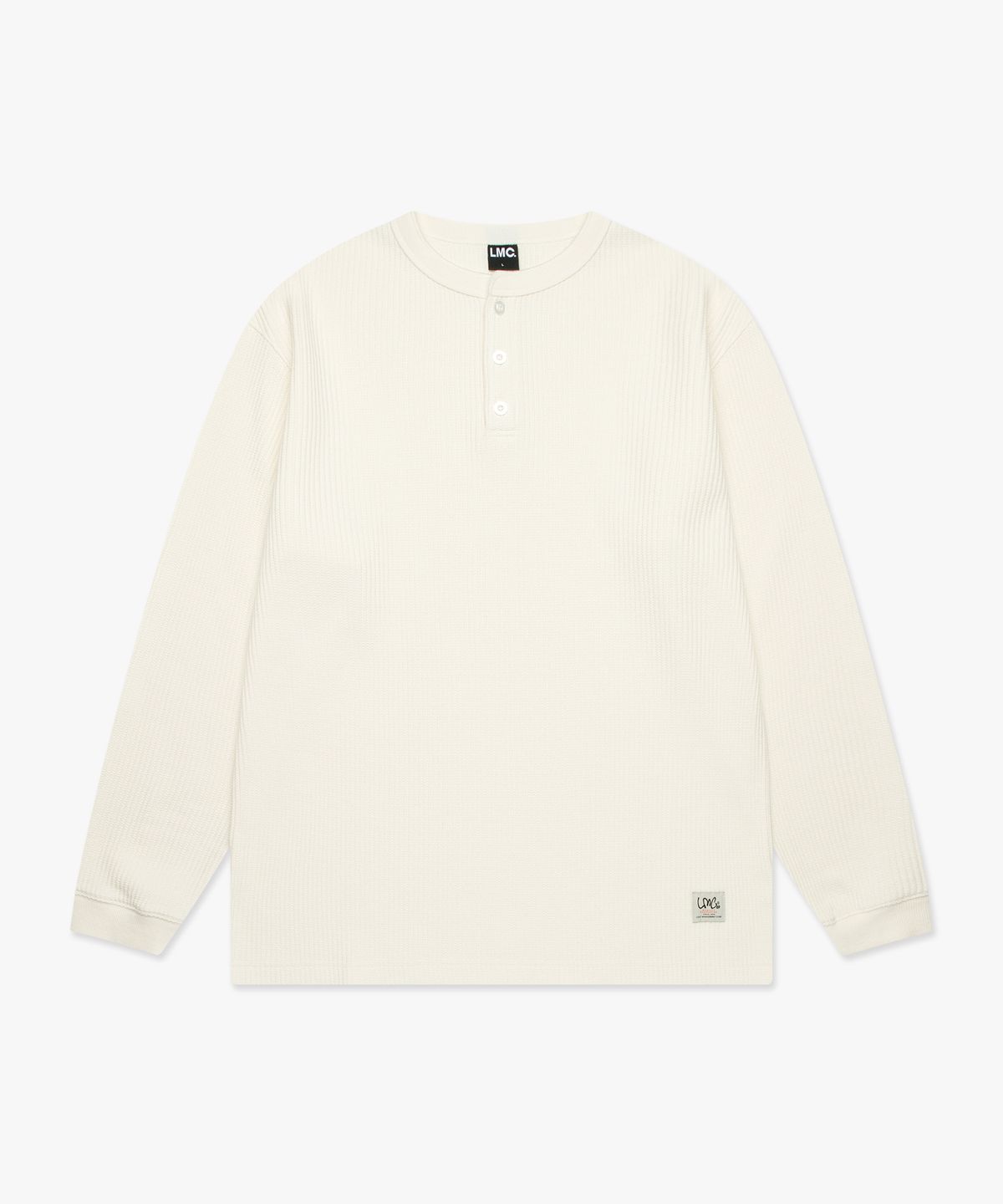 엘엠씨(LMC) HENLEY NECK WAFFLE LONG SLV TEE ivory