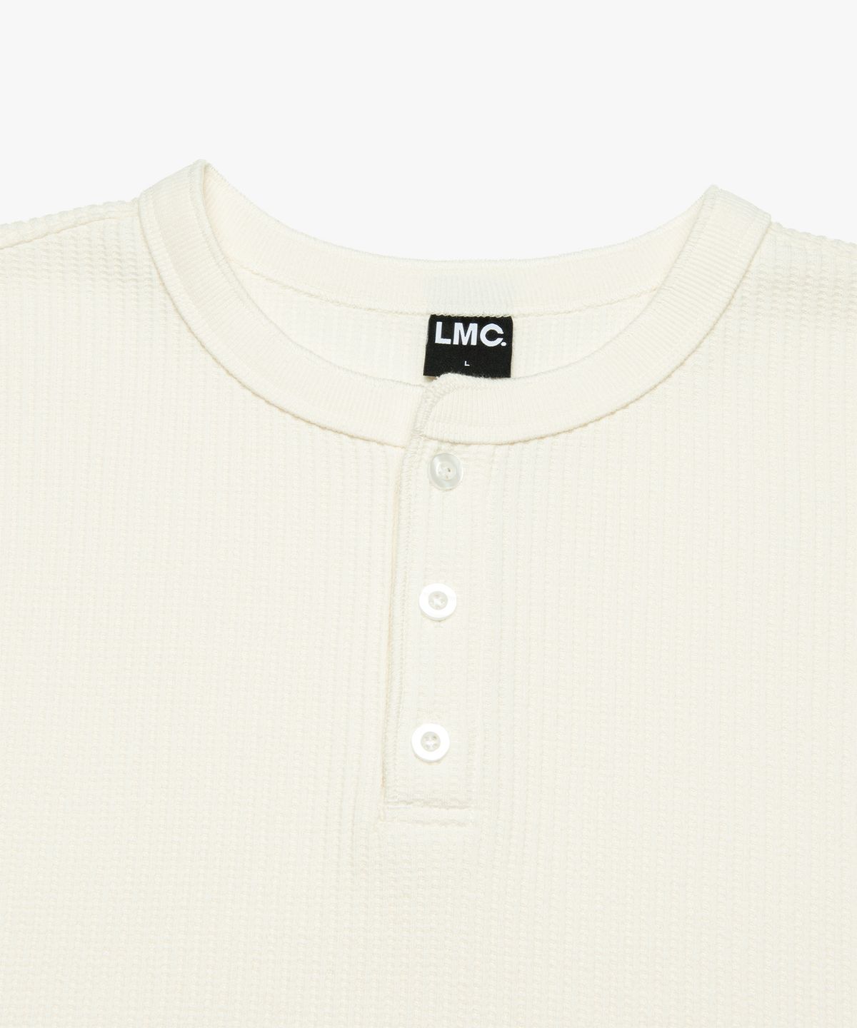 엘엠씨(LMC) HENLEY NECK WAFFLE LONG SLV TEE ivory