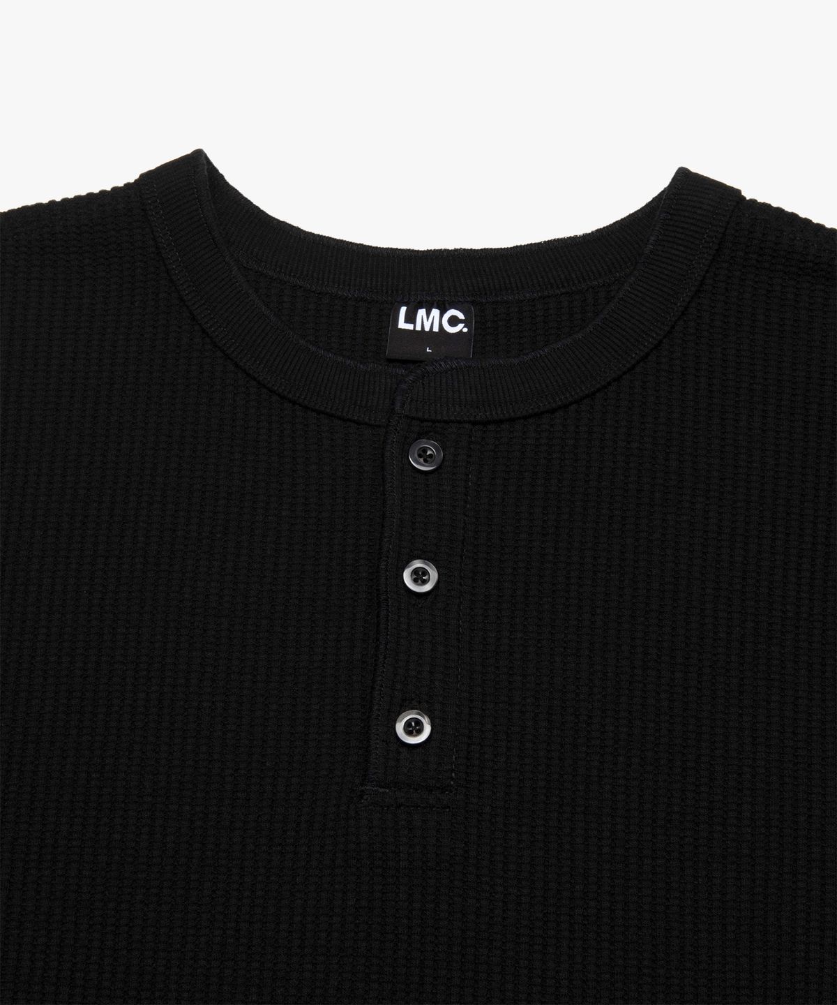 엘엠씨(LMC) HENLEY NECK WAFFLE LONG SLV TEE black