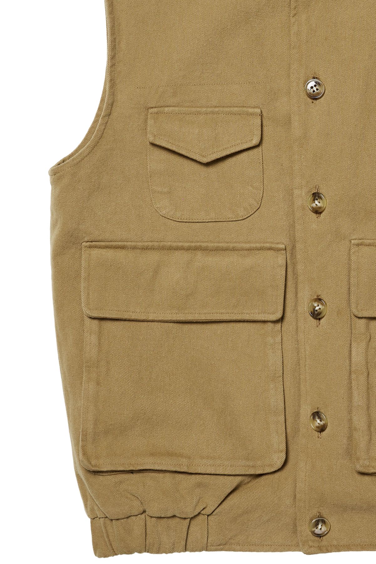 다이닛(DEINET) DEINET MULTI POCKET COTTON VEST IN BEIGE