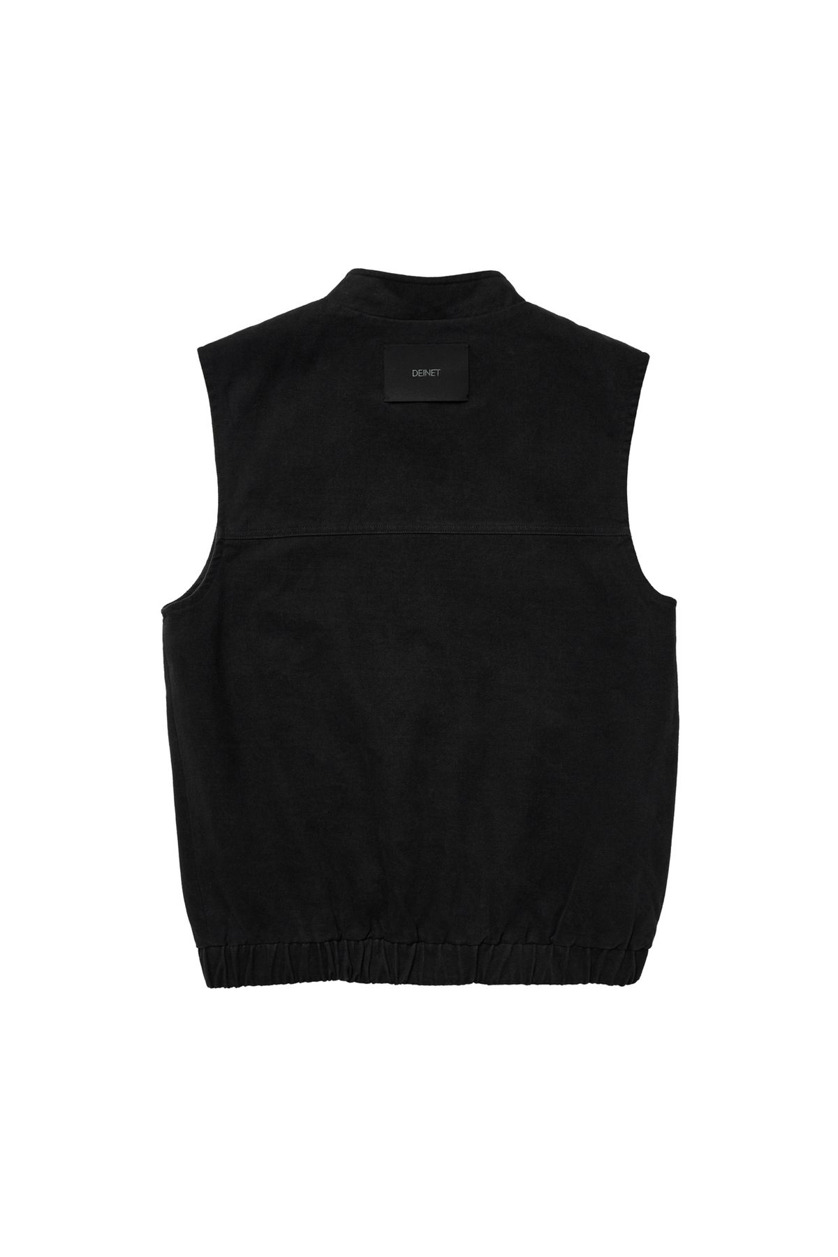 다이닛(DEINET) DEINET MULTI POCKET COTTON VEST IN BLACK