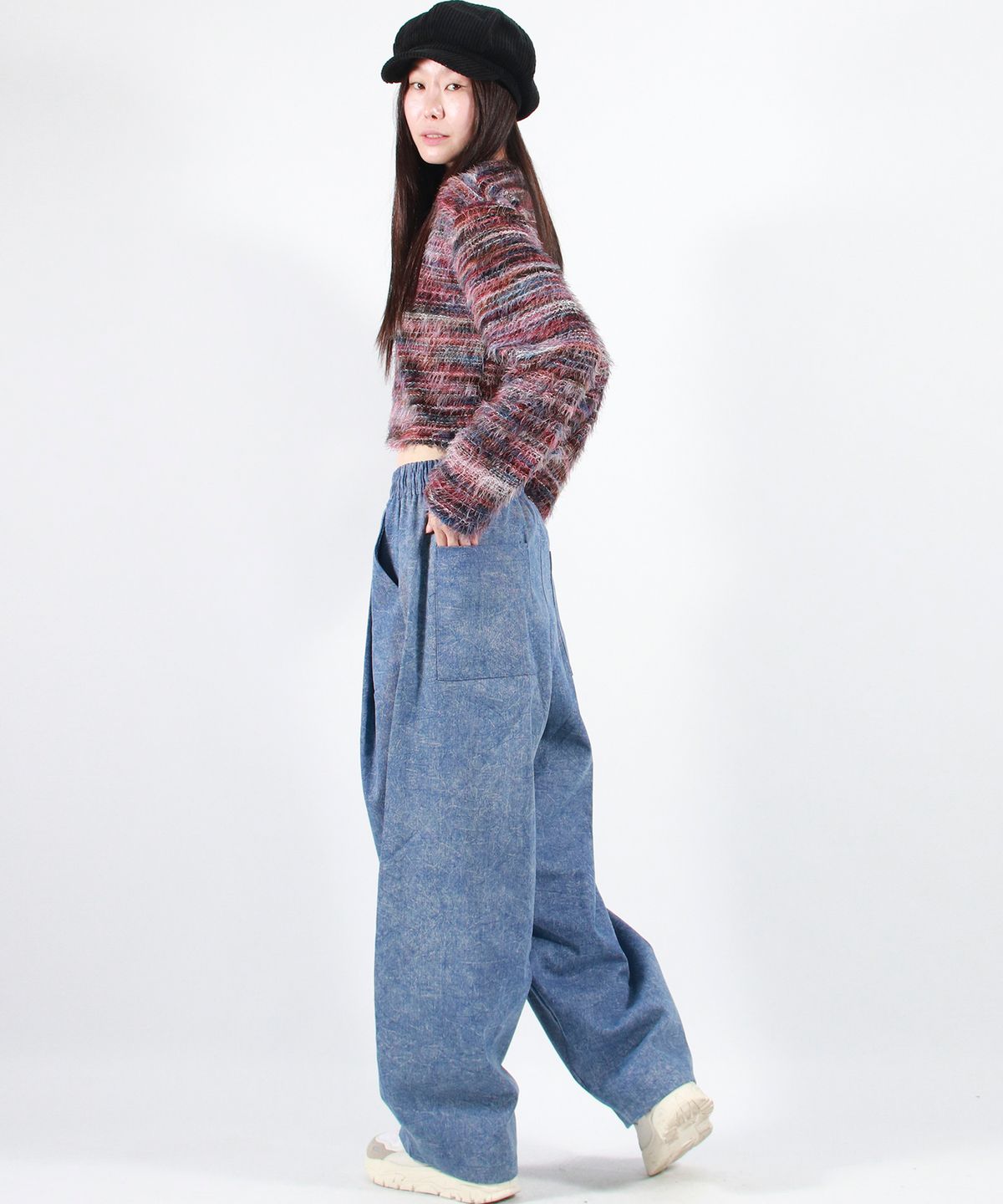드마크(DEMARC) STONE WASHED CHICANO WIDE ONE-TUCK PANTS - Blue