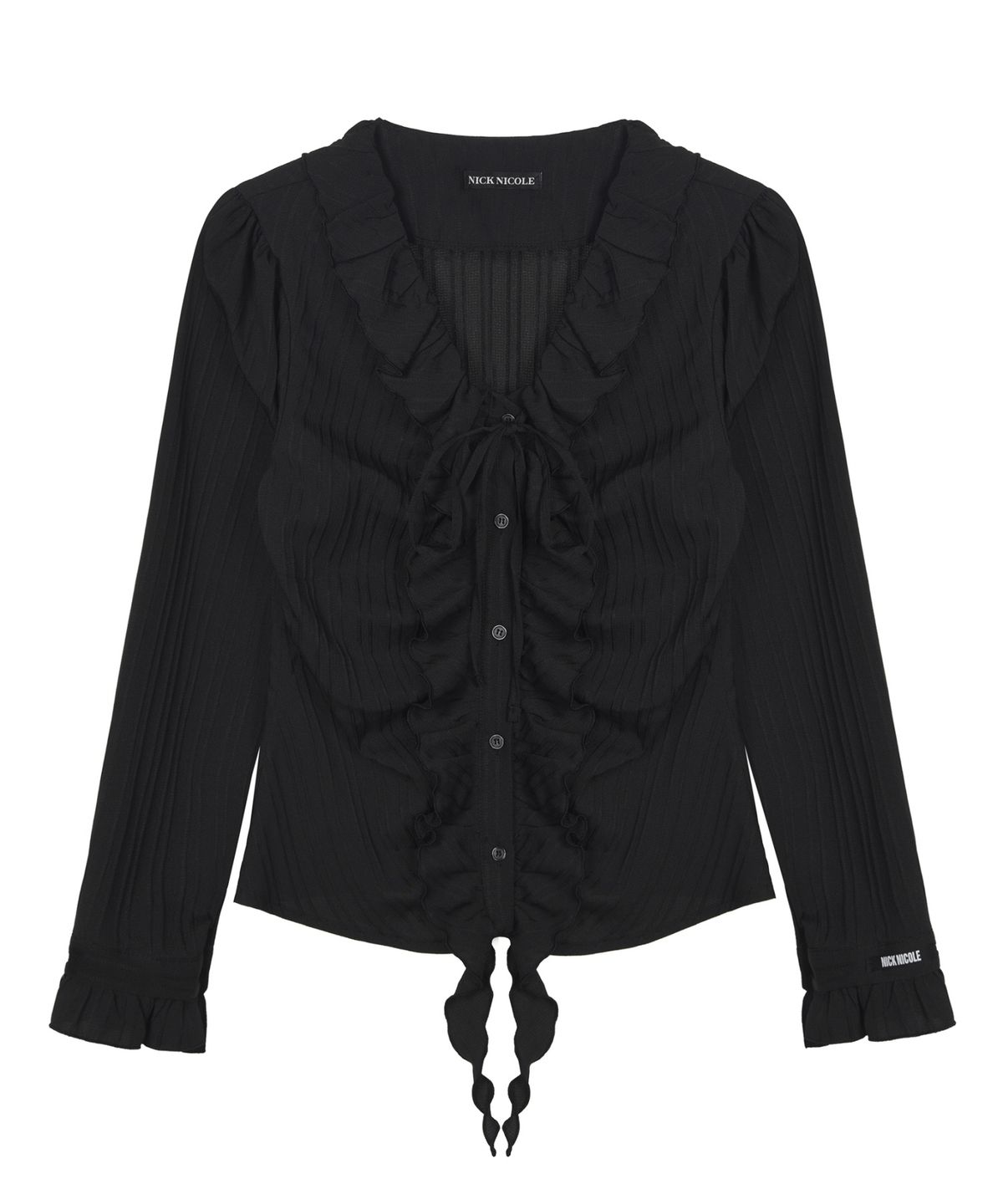 닉앤니콜(NICK&NICOLE) VINTAGE RUFFLE BLOUSE_BLACK