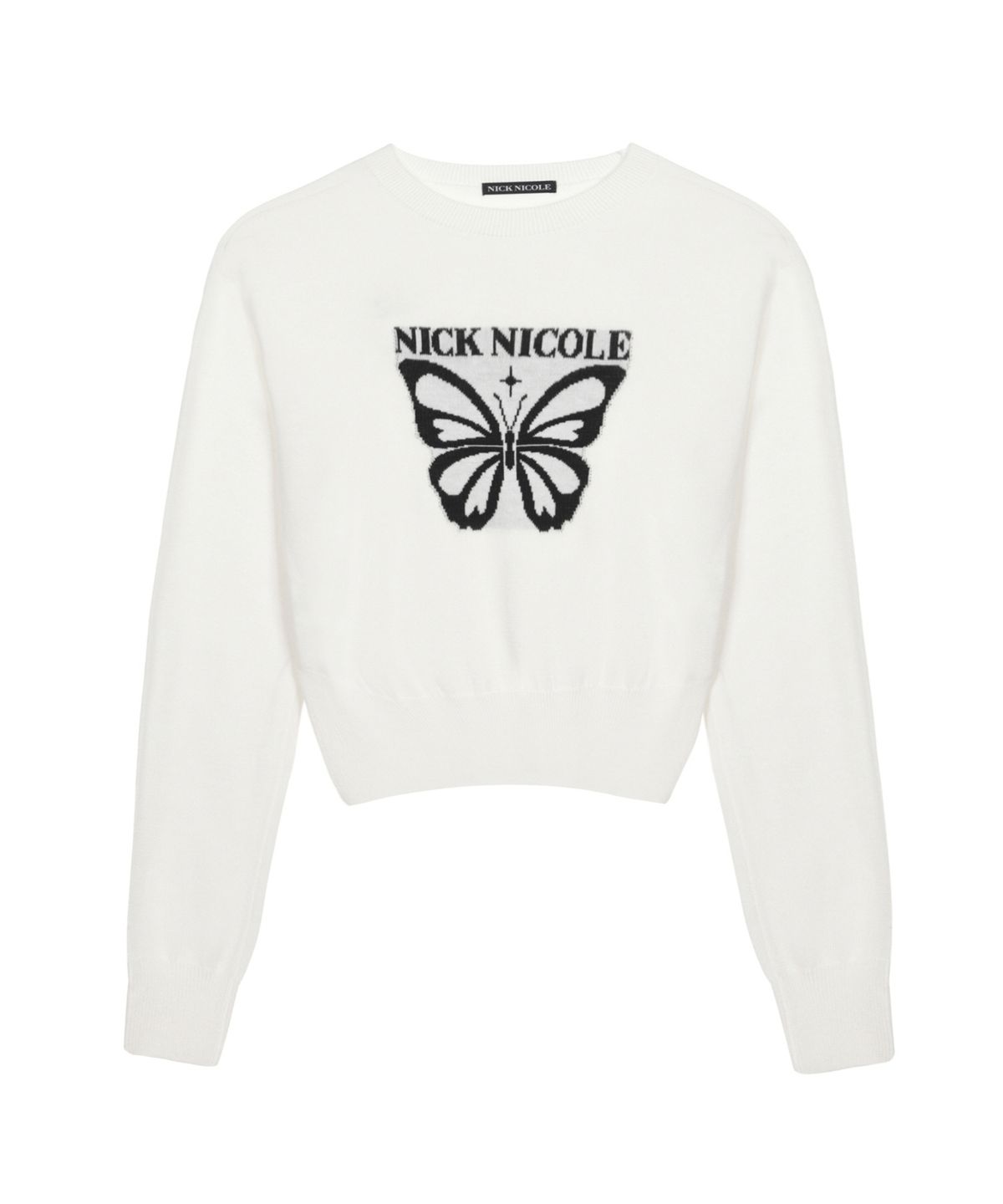닉앤니콜(NICK&NICOLE) BOLD BUTTERFLY JAQUARD KNIT_IVORY