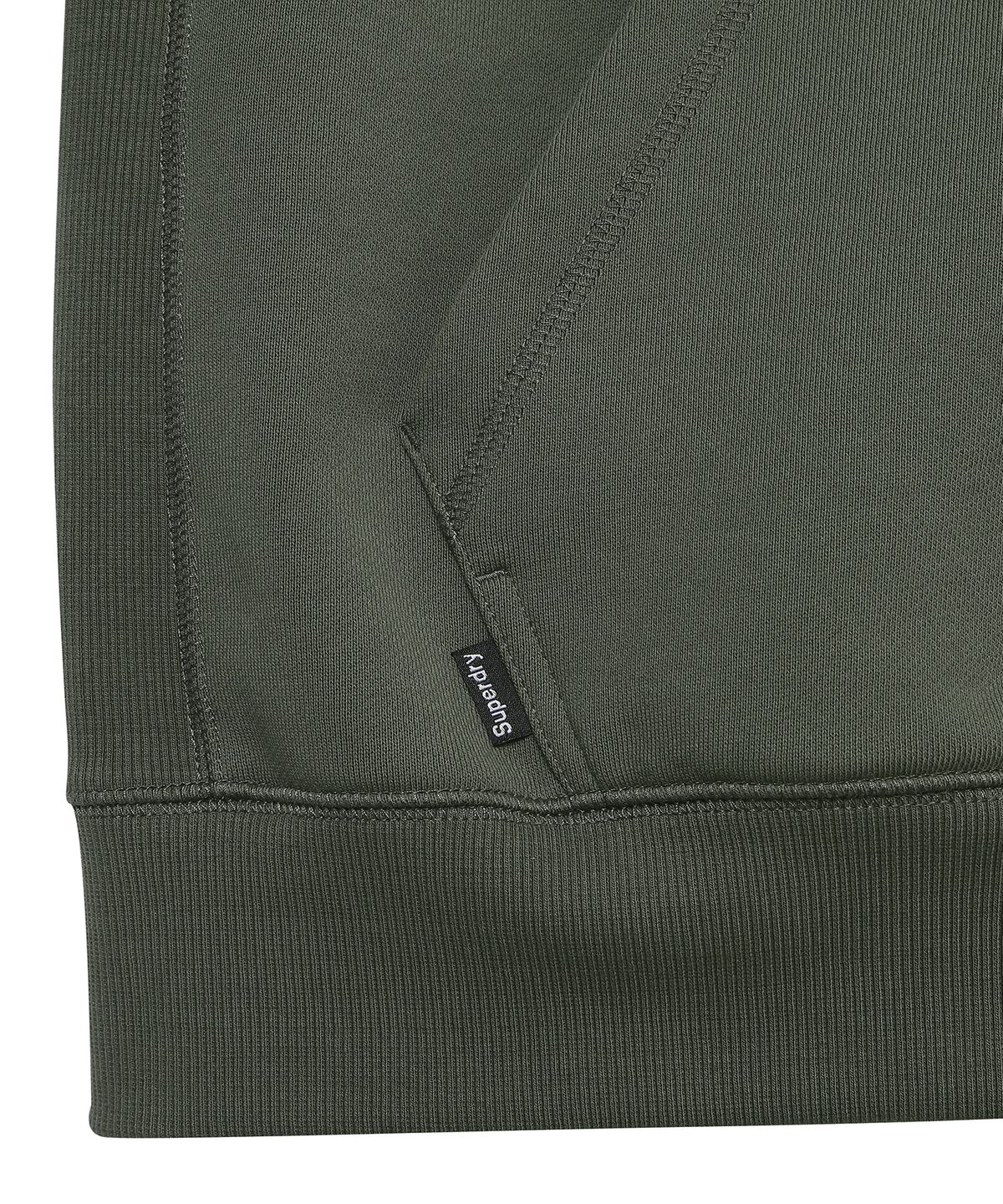 슈퍼드라이(SUPERDRY) 빈티지 로고 투웨이 후드집업 카키