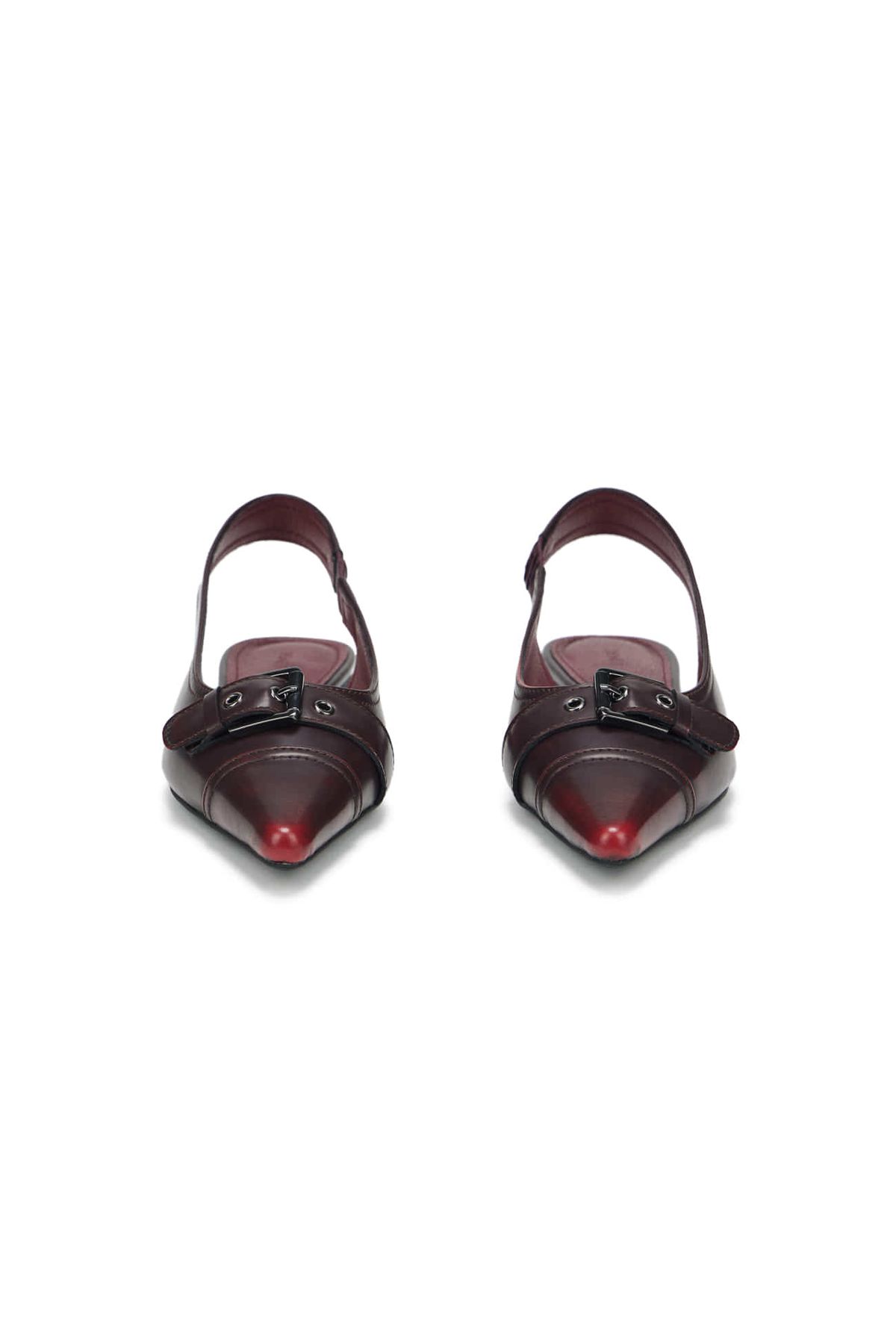 다이닛(DEINET) DEINET CRACK BUCKLE MULE IN BURGUNDY