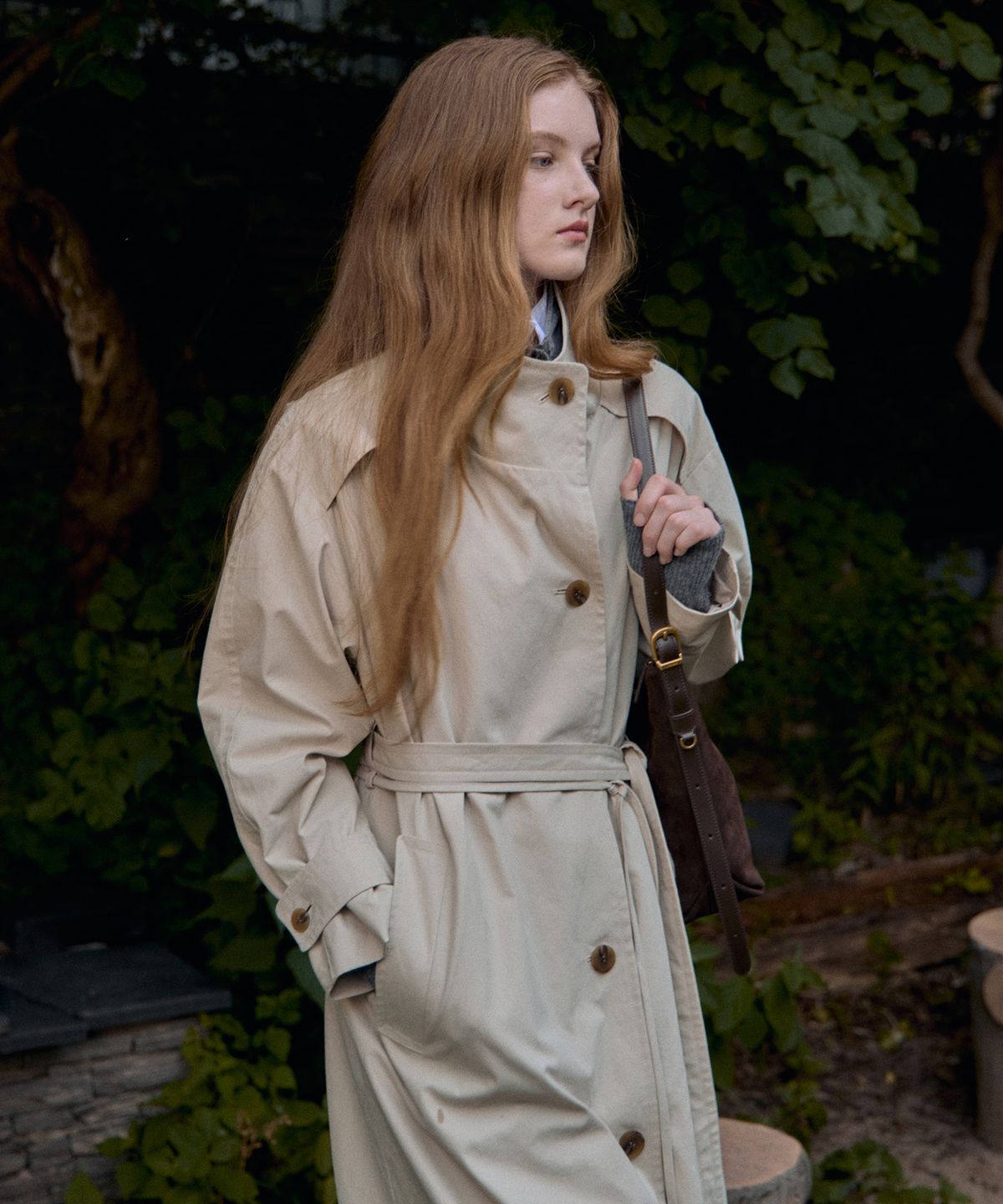 르메메(LEMEME) French High-NeckManteau LightBeige