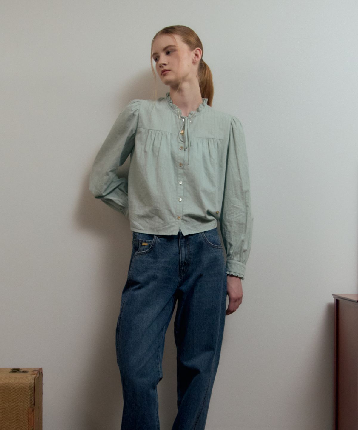 르메메(LEMEME) Autumn Matinee Blouse Mint