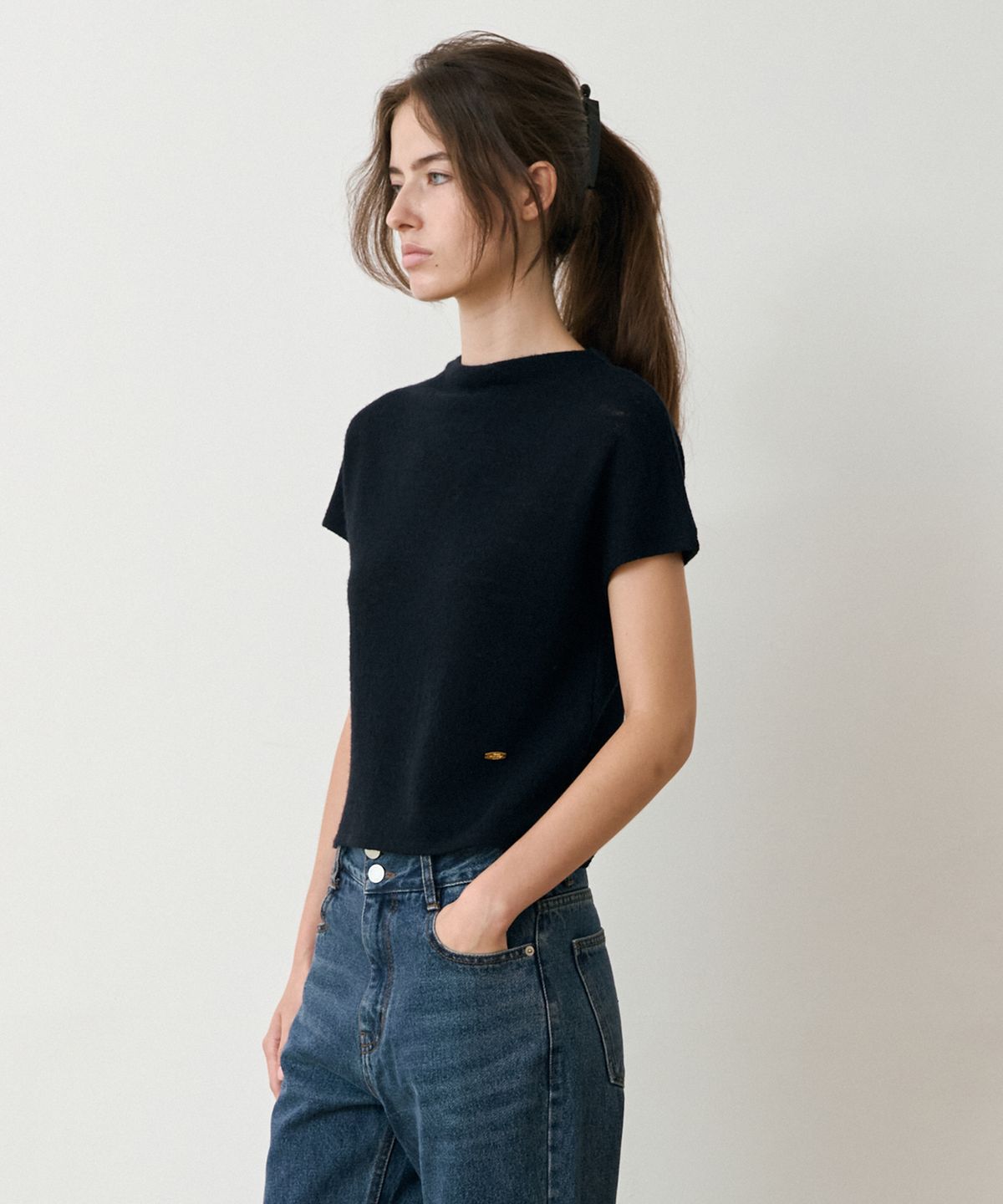 르메메(LEMEME) Ella Wool Half Sleeve Knit Top_3colors