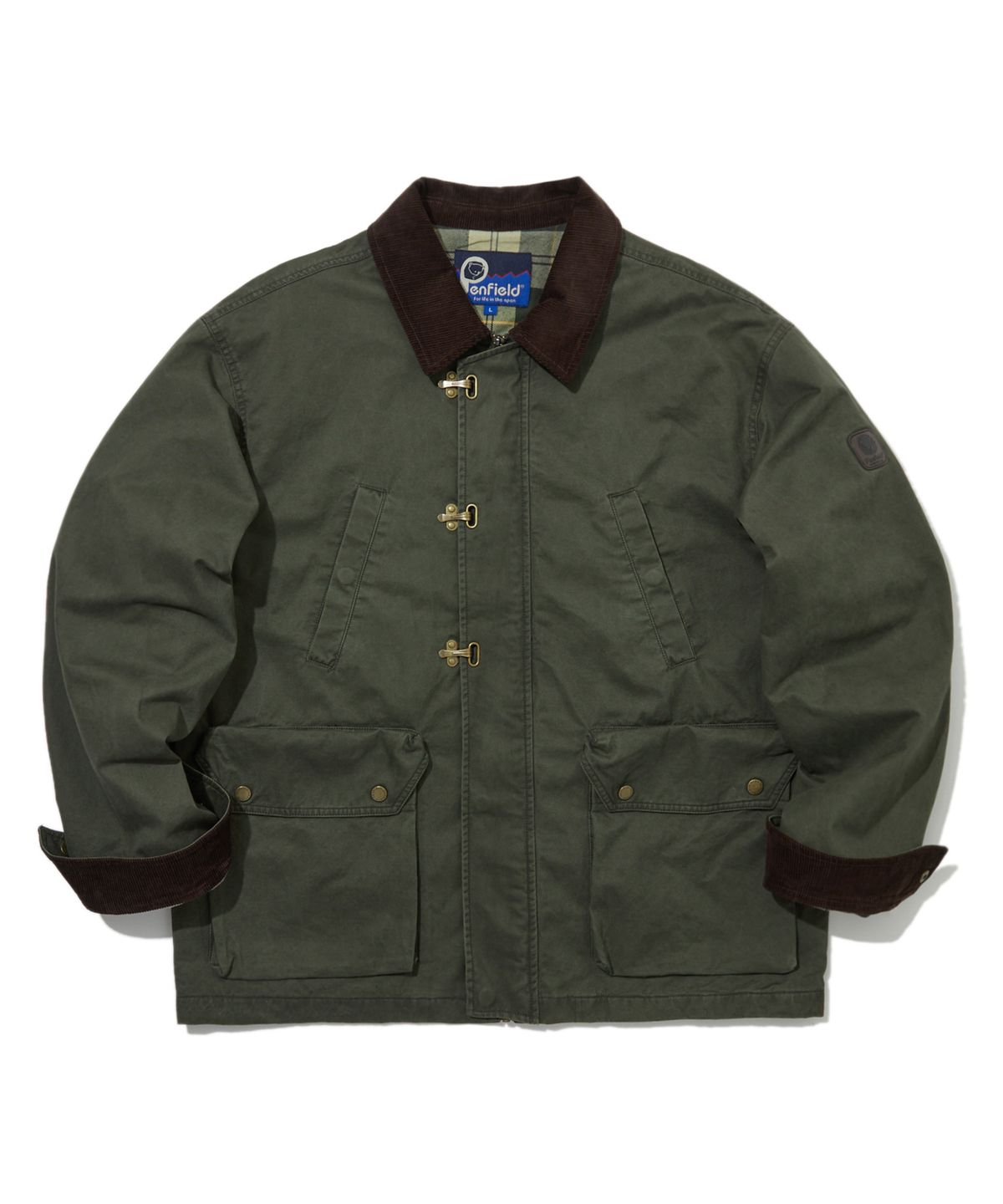 펜필드(PENFIELD) 시그니처 페이티드 코튼 워크 코트 올리브_FS1WJ33U