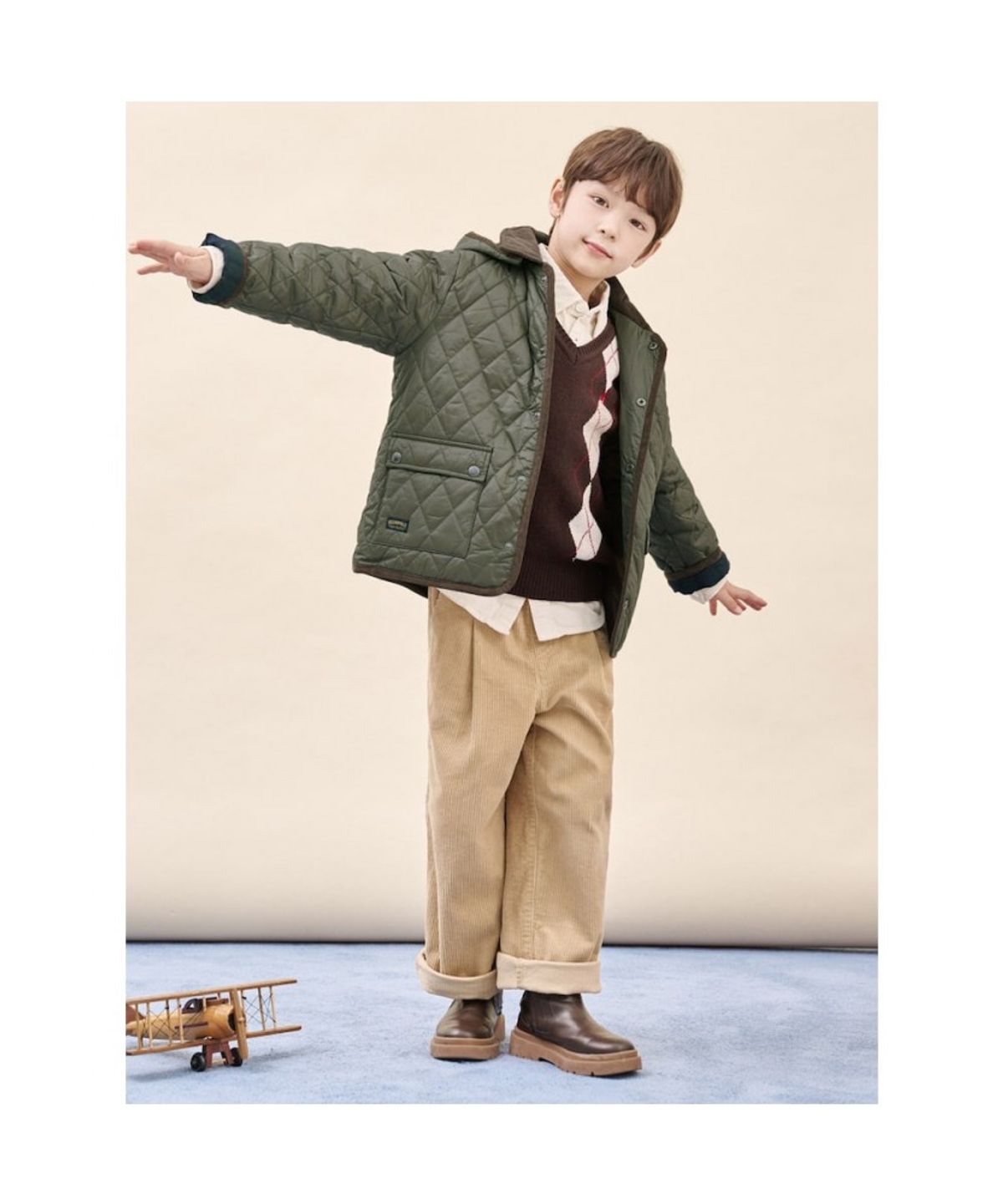빈폴 키즈(BEANPOLE KIDS) 후드탈부착 클래식 퀼팅 점퍼  카키 (BI5938U02H) (BI5938U02H)
