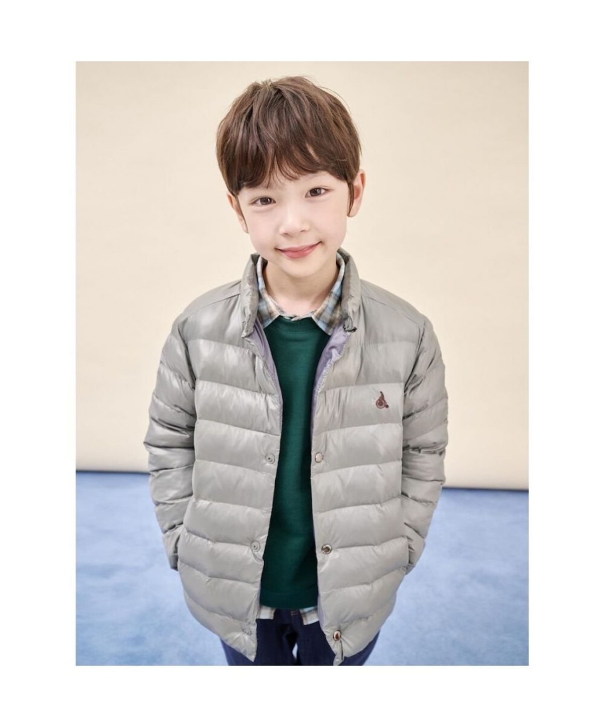 빈폴 키즈(BEANPOLE KIDS) 경량 패딩 점퍼  그레이 (BI5938U083)