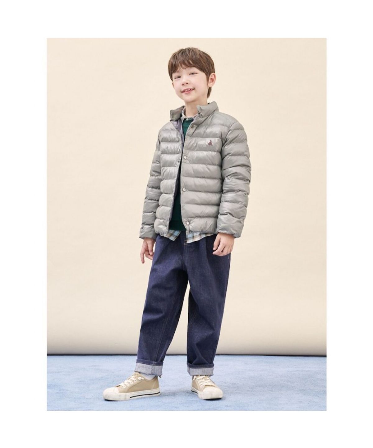 빈폴 키즈(BEANPOLE KIDS) 경량 패딩 점퍼  그레이 (BI5938U083)