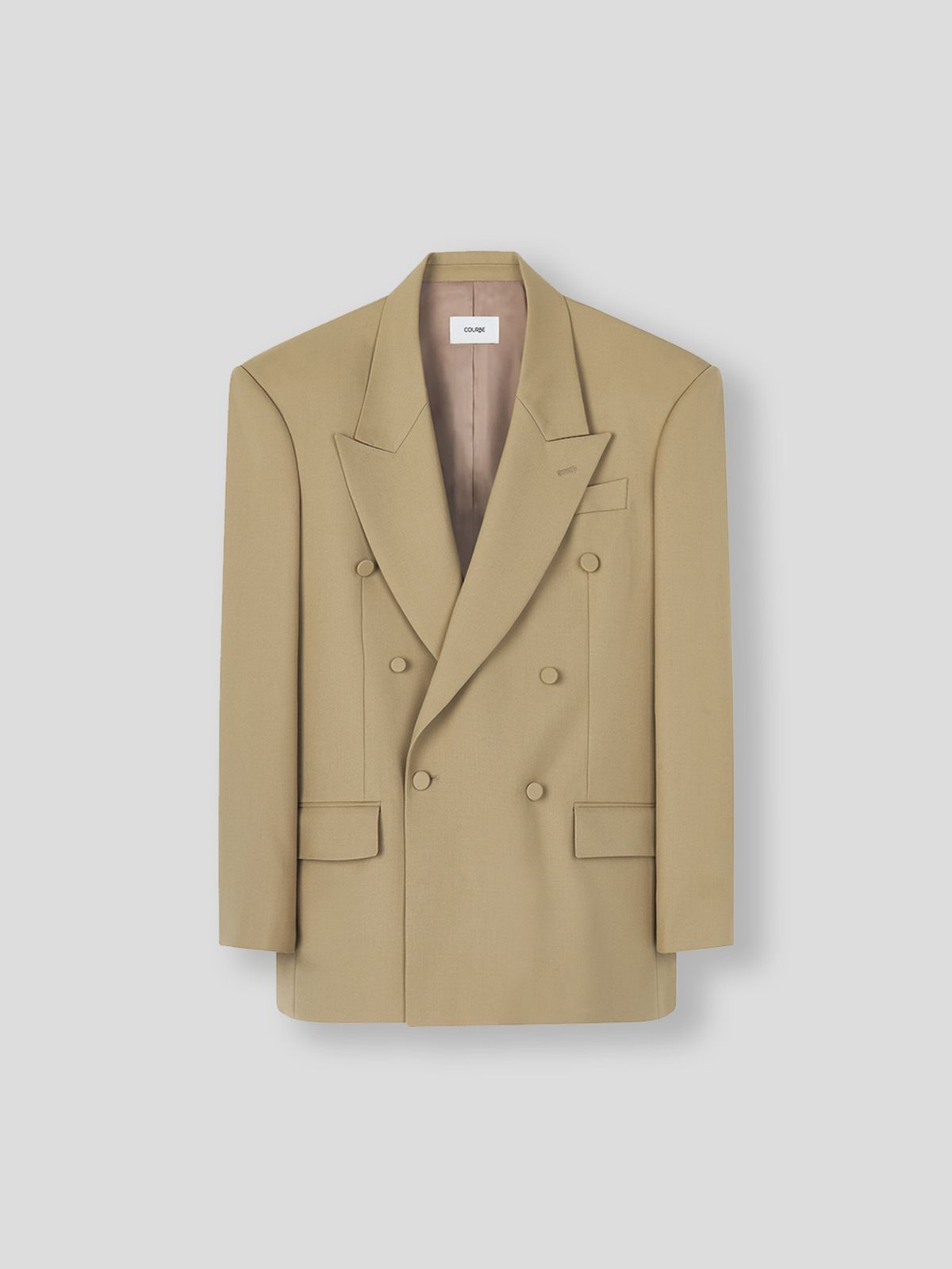 쿠르베(COURBE) Double Breasted Blazer (Beige)