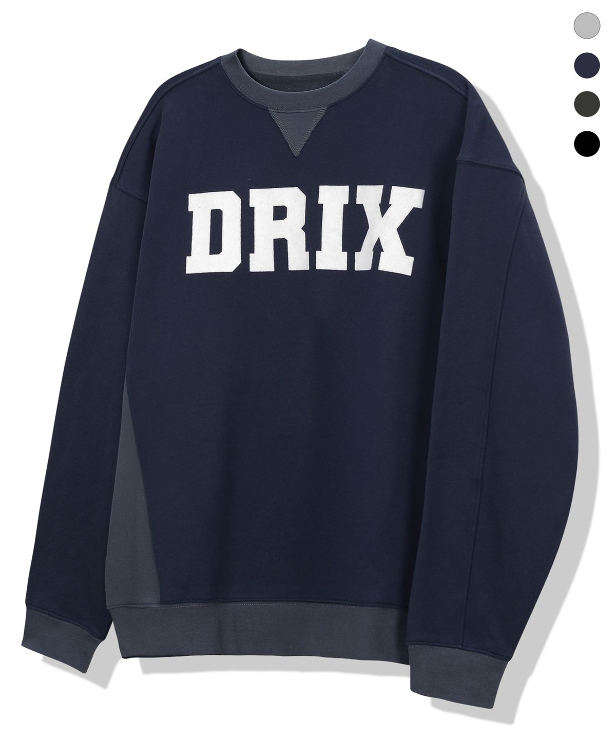 드릭스(DRIX) 사이드 립브드 로고 그래픽 오버핏 맨투맨_4color