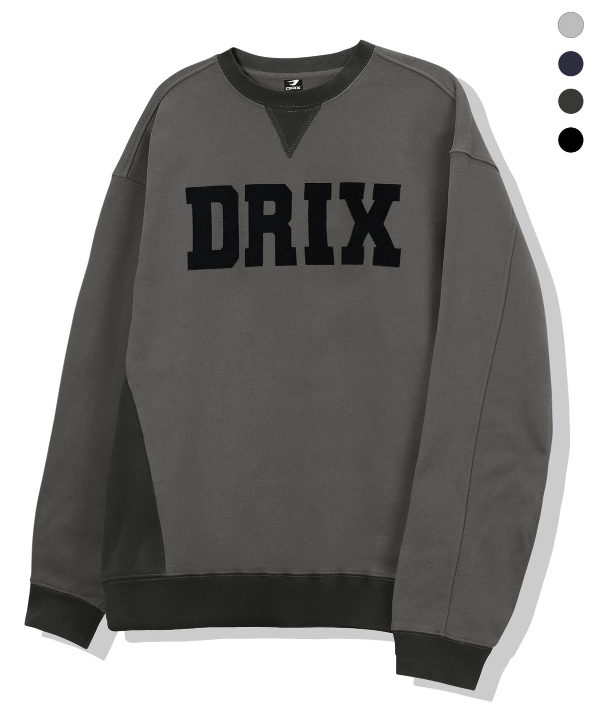 드릭스(DRIX) 사이드 립브드 로고 그래픽 오버핏 맨투맨_4color