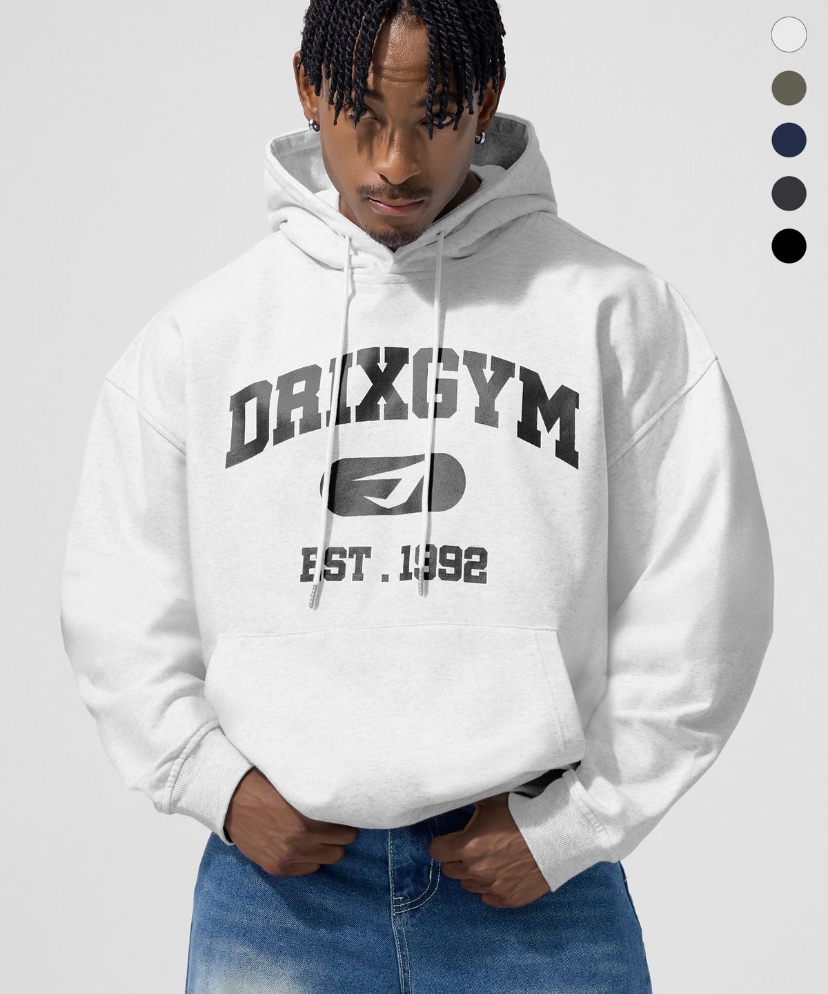 드릭스(DRIX) 시그니처 그래픽 오버핏 스웨트 후드_5color
