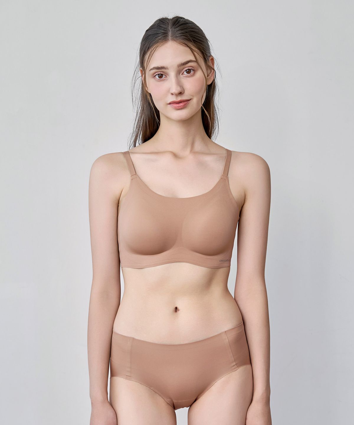 크로커다일 이너웨어(CROCODILE INNERWEAR) [2PACK] 소프트 나일론모달 패드일체형 스트랩 브라