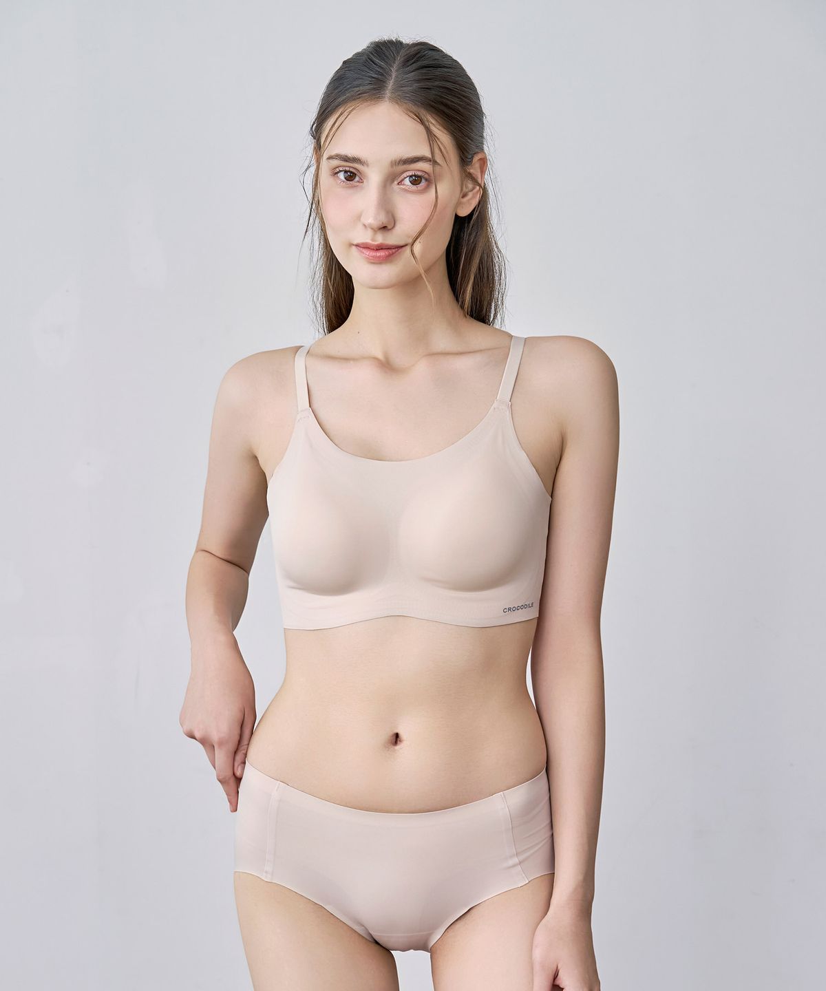 크로커다일 이너웨어(CROCODILE INNERWEAR) [2PACK] 소프트 나일론모달 패드일체형 스트랩 브라