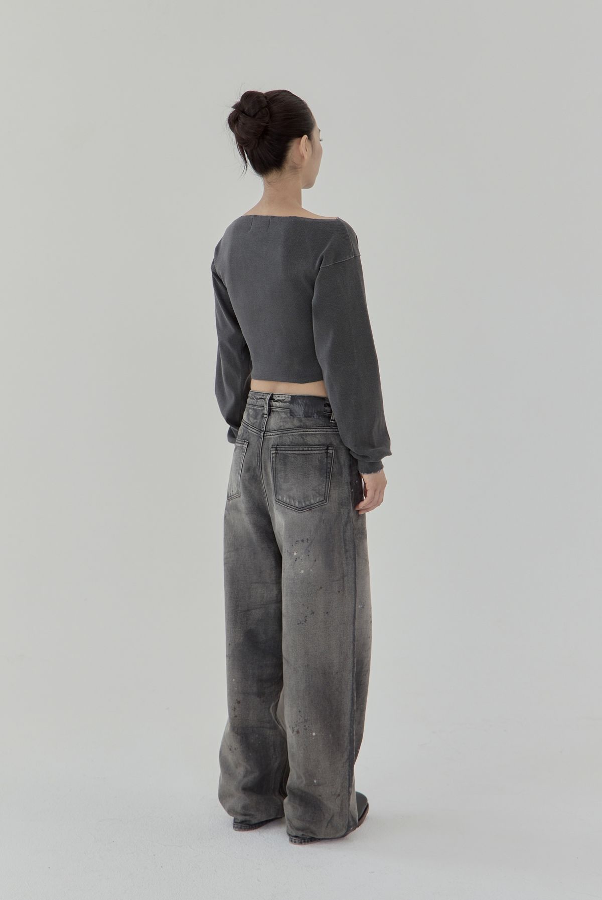 노 엑스트라 터치(NO EXTRA TOUCH) Detail Lining Boat Tee (Charcoal) / 25FWTS004CH