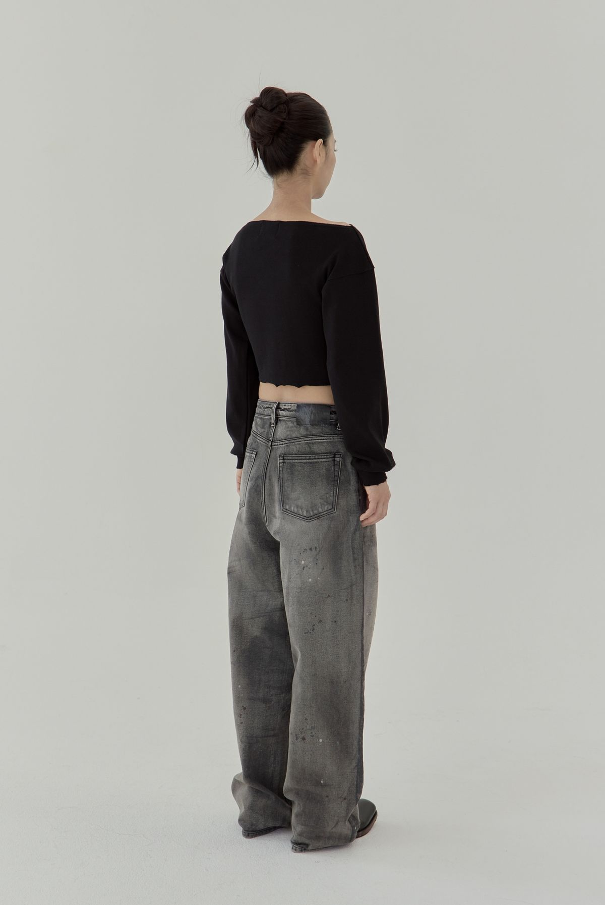 노 엑스트라 터치(NO EXTRA TOUCH) Detail Lining Boat Tee (Black) / 25FWTS004BK