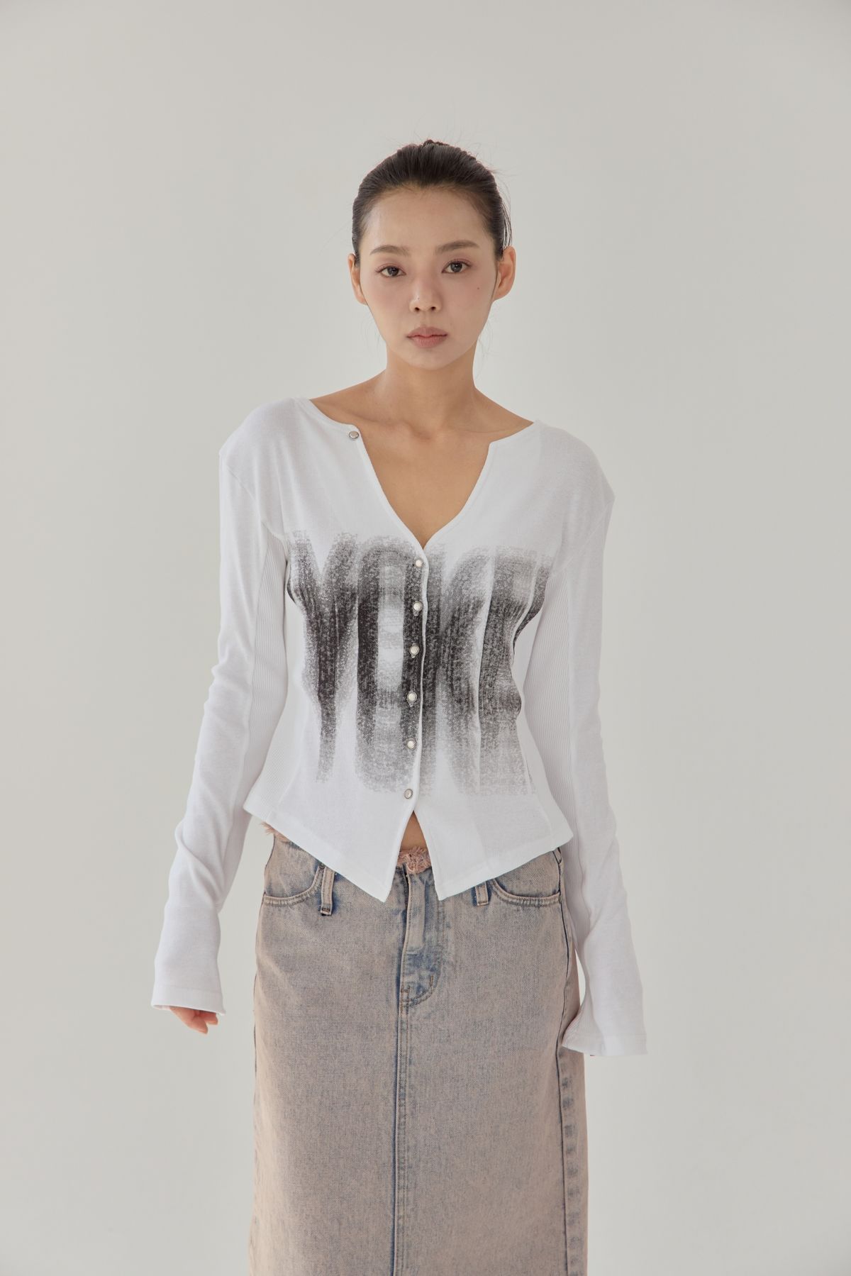 노 엑스트라 터치(NO EXTRA TOUCH) Cotton Cardigan (Ivory) / 25FWKC002IV