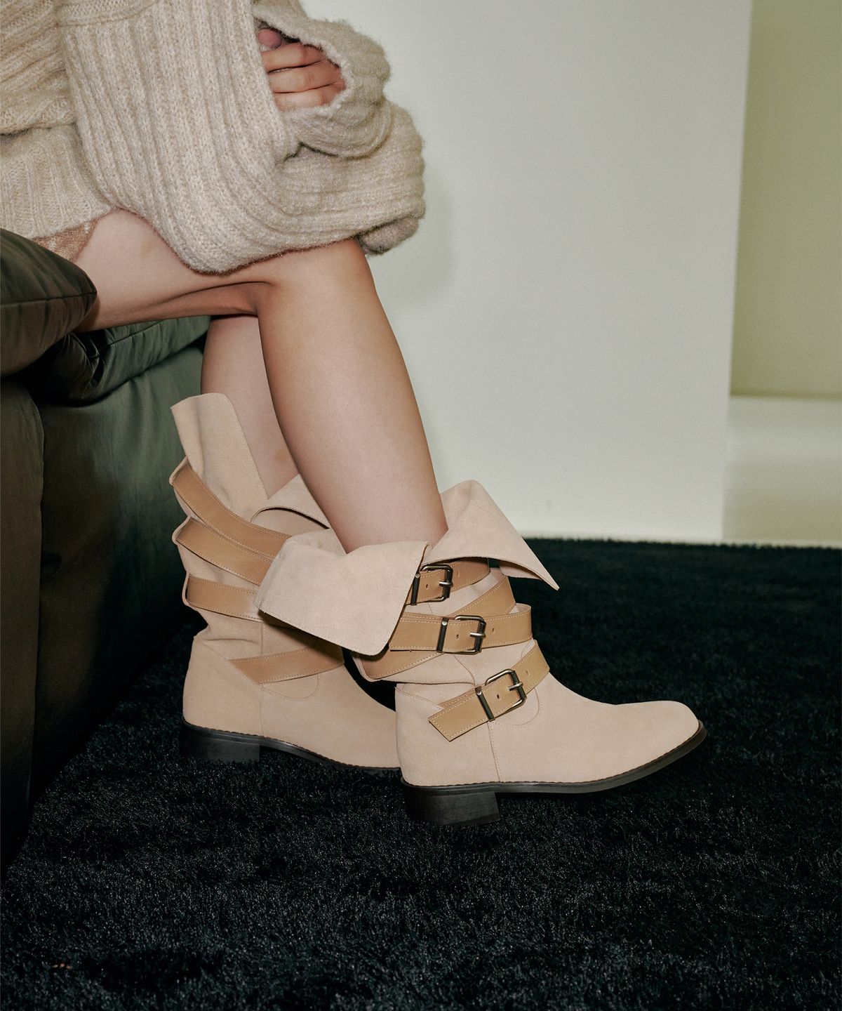 바이아덜스(BYOTHERS) (Leather)Circling strap boots