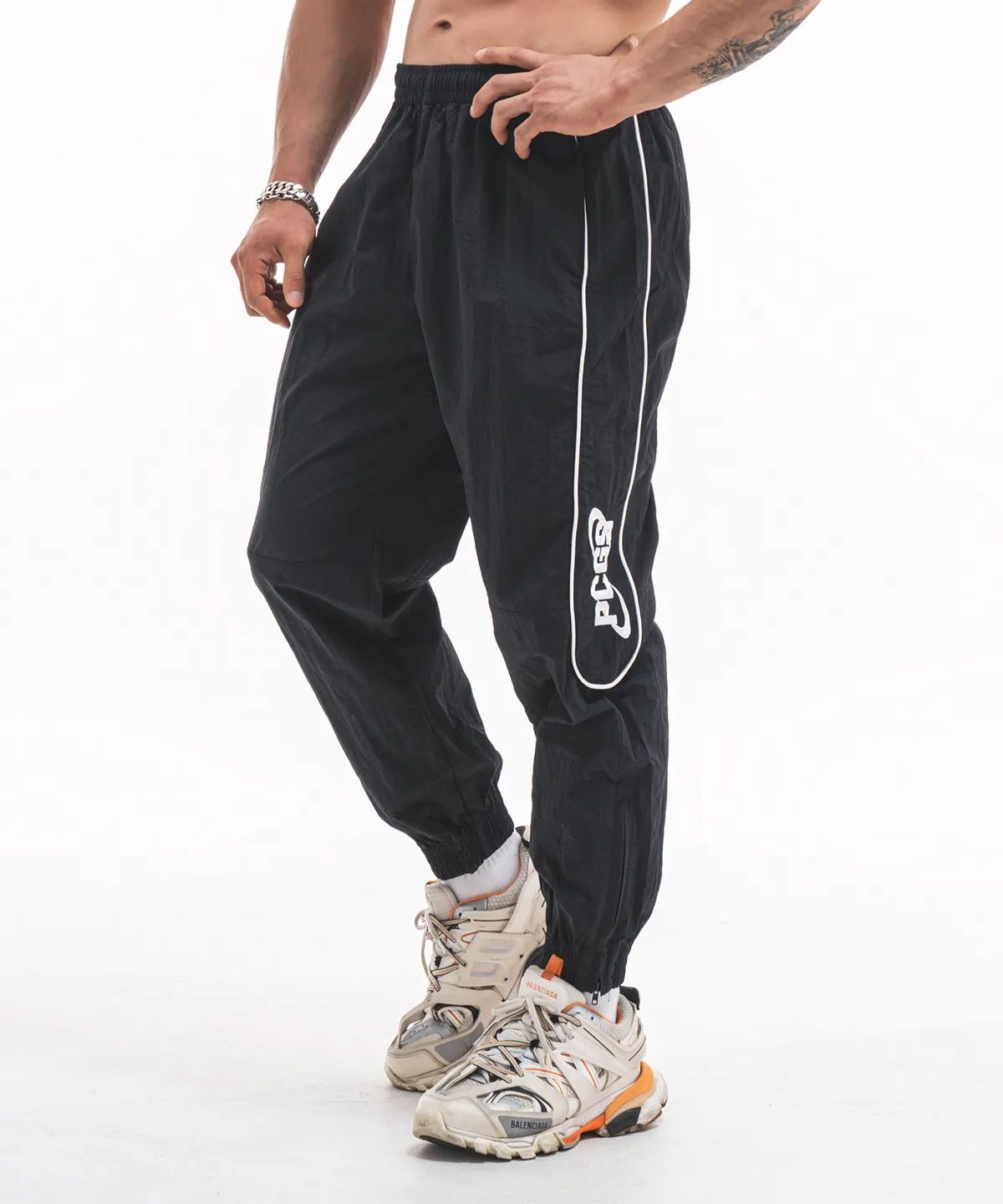 피지컬가먼츠(PHYSICAL GARMENTS) P2451+P2452  파이핑 윈드브레이커 세트 [블랙]