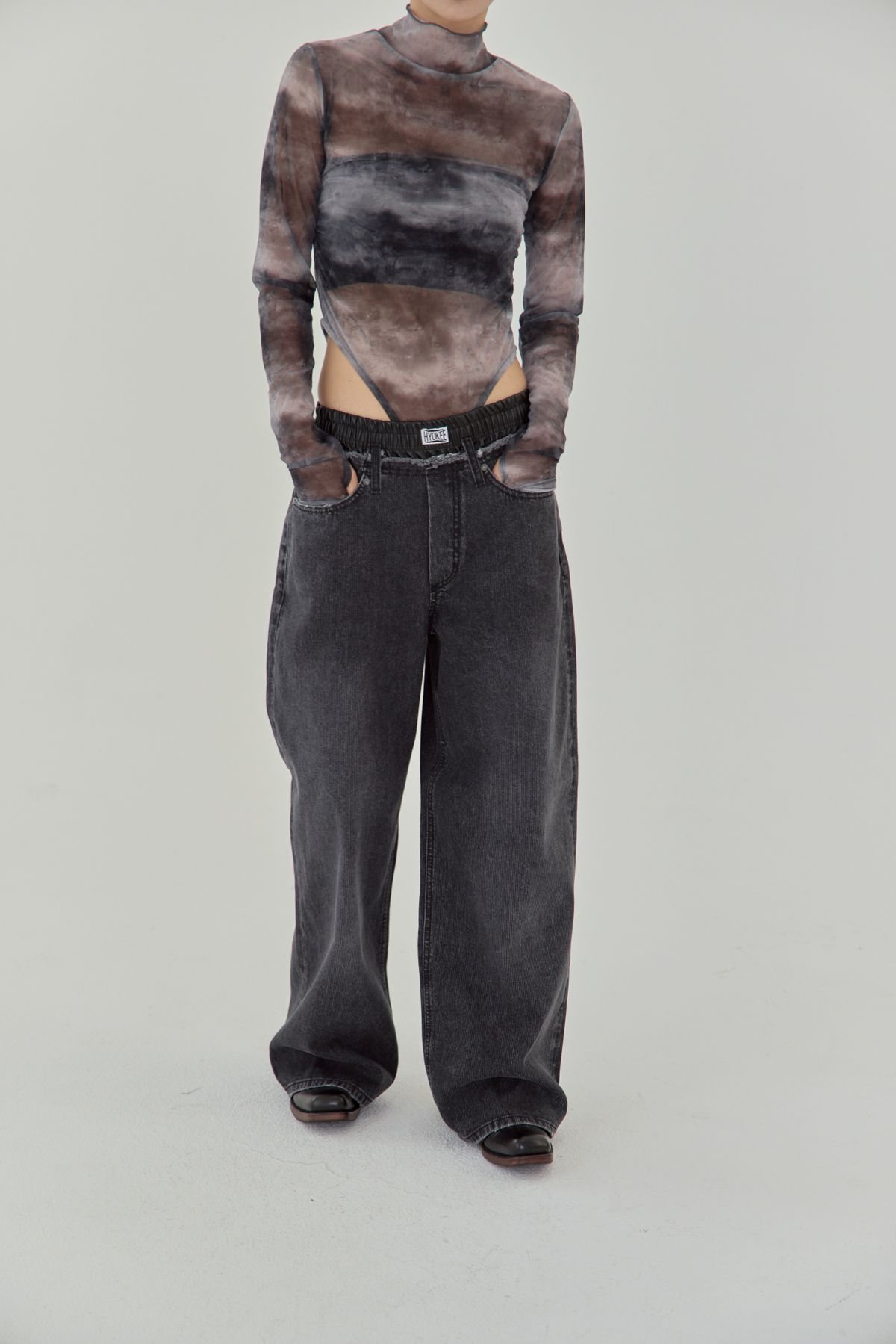 노 엑스트라 터치(NO EXTRA TOUCH) Leather Trunk Pants / 25FWPT002BK