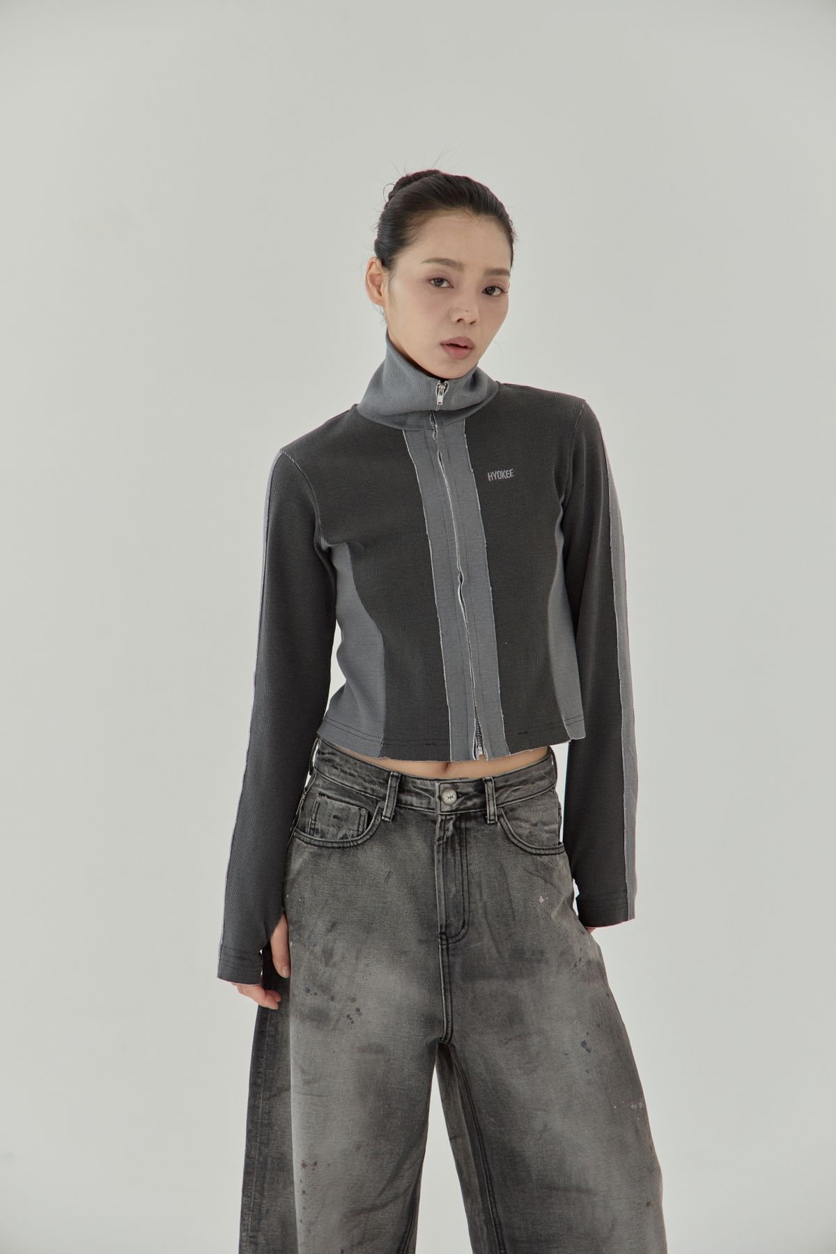 노 엑스트라 터치(NO EXTRA TOUCH) Dirty Detail Black Denim / 25FWPT005BK
