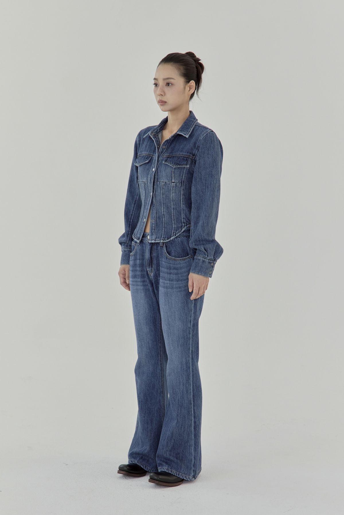 노 엑스트라 터치(NO EXTRA TOUCH) Set-up Denim Shirts Jacket / 25FWJK002BL