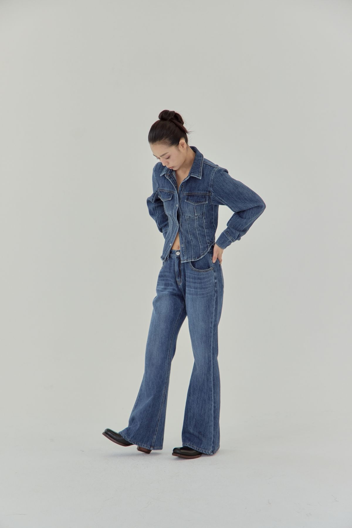 노 엑스트라 터치(NO EXTRA TOUCH) Set-up Denim Shirts Jacket / 25FWJK002BL