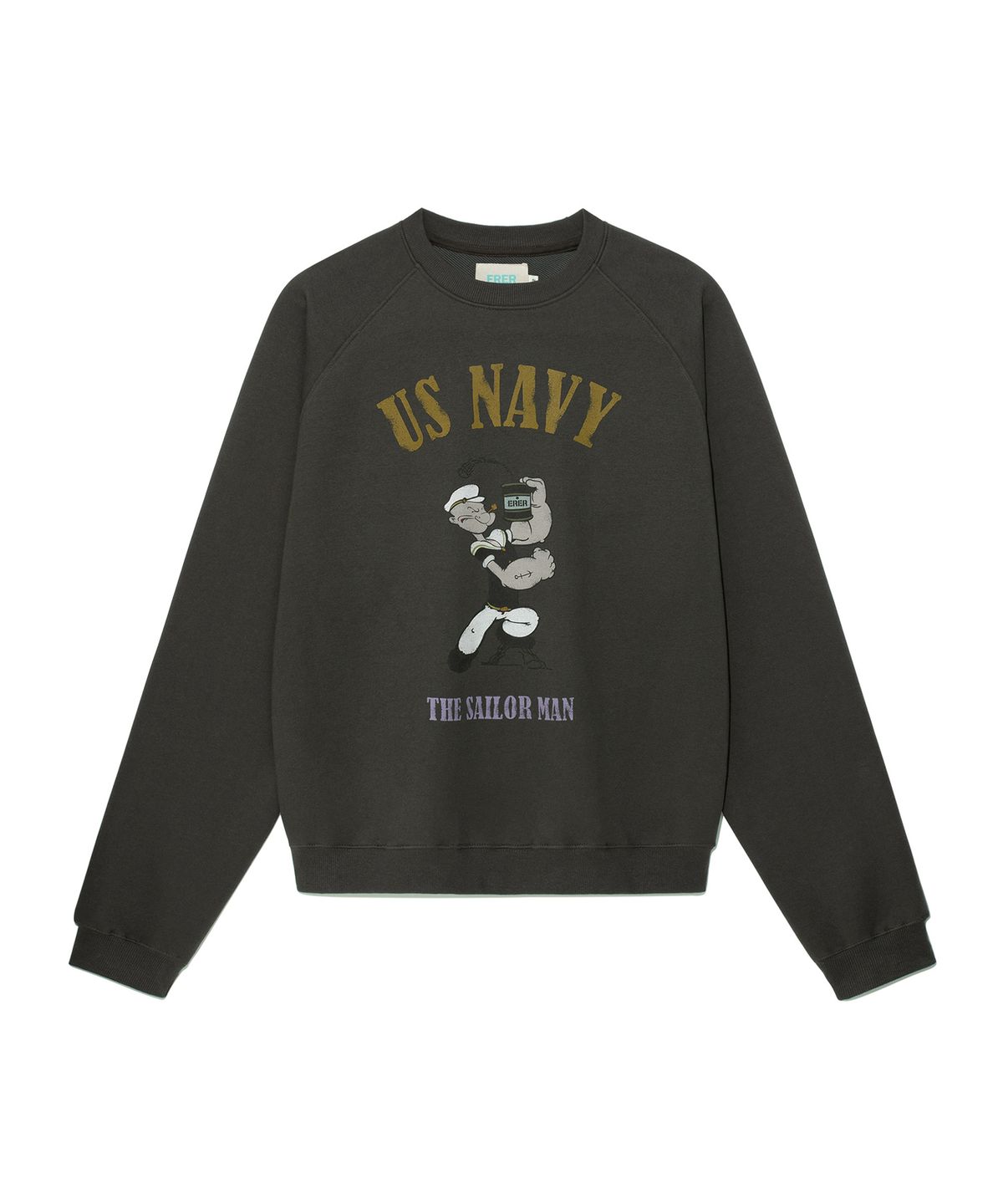 에르에르(ERER) Popeye Raglan Sweatshirt Charcoal