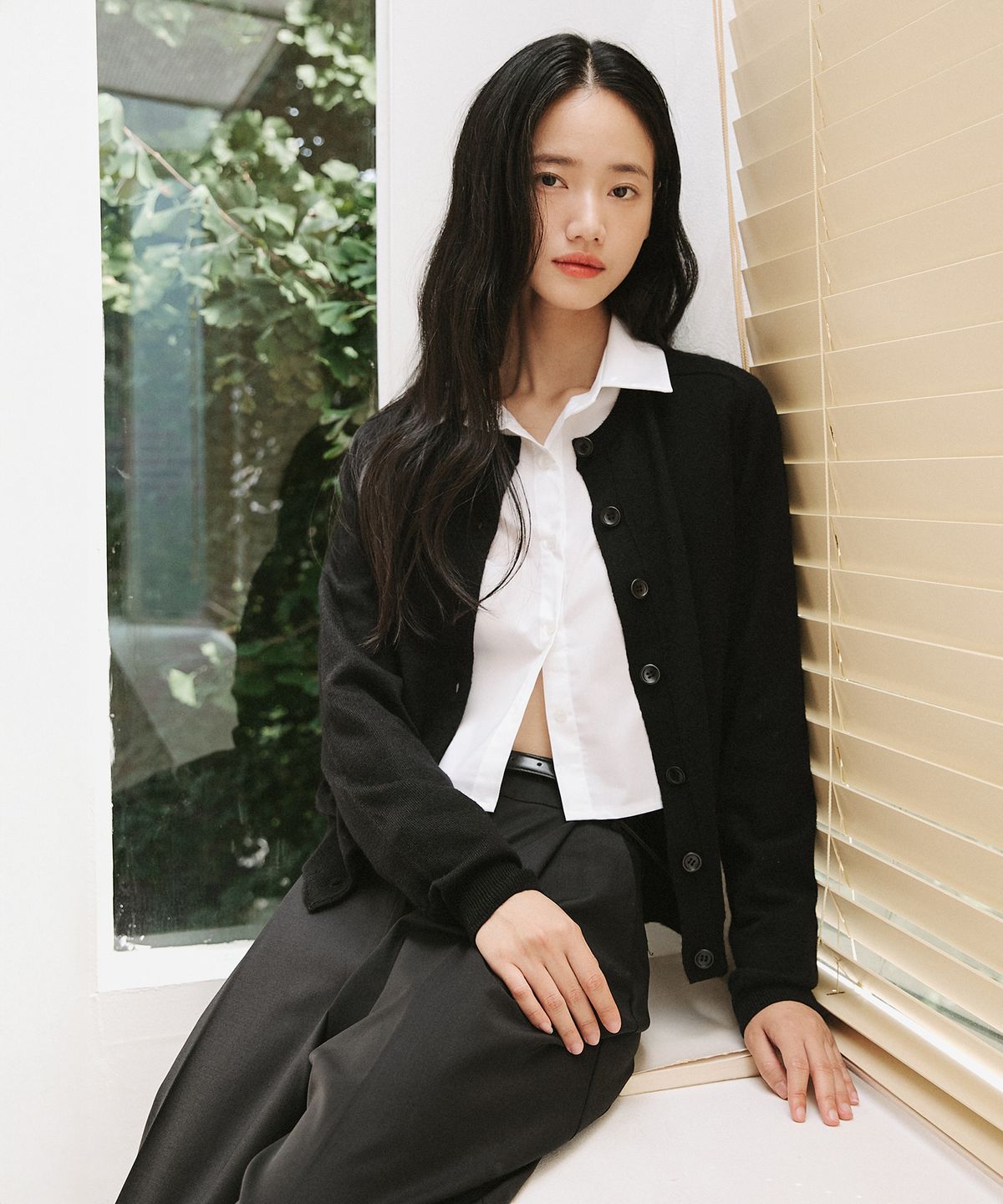 레프트서울(LEFTSEOUL) 울 크루넥 가디건 [블랙]