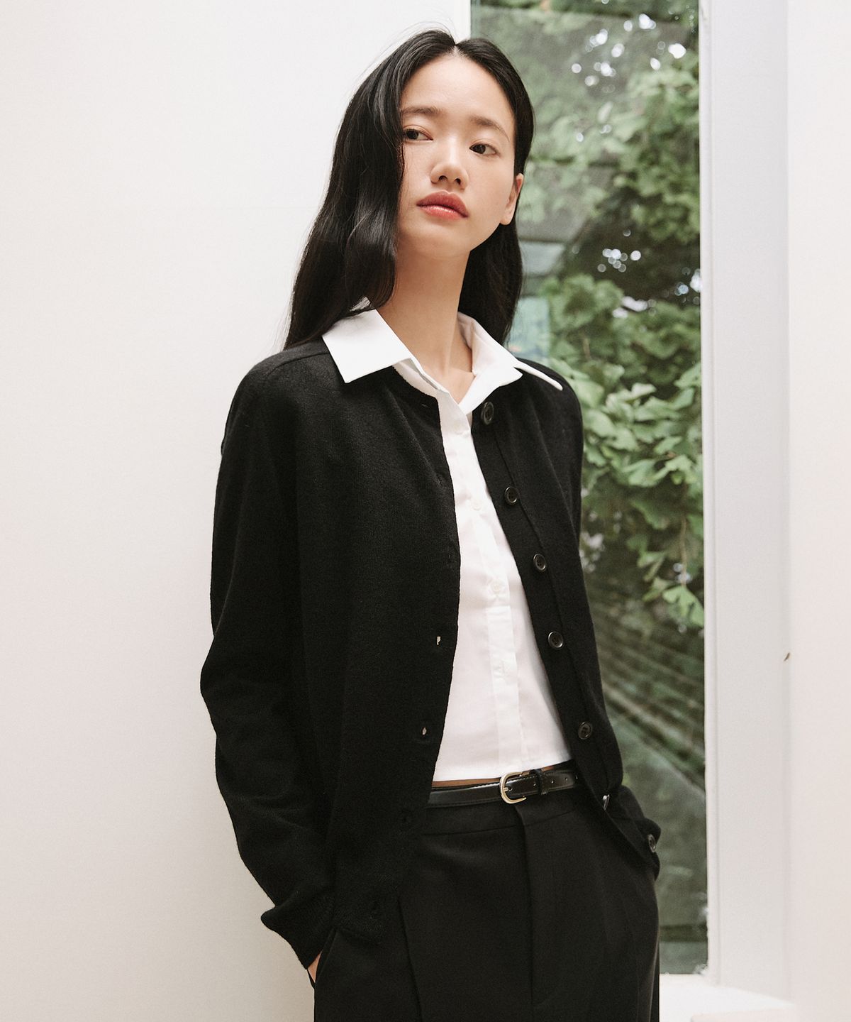 레프트서울(LEFTSEOUL) 울 크루넥 가디건 [블랙]