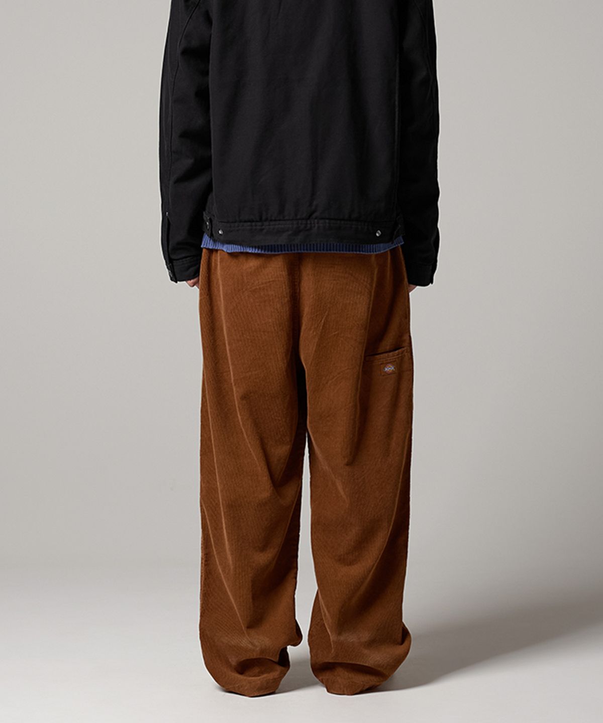 디키즈(DICKIES) 워시드 와이드 더블니 코듀로이 팬츠 Camel