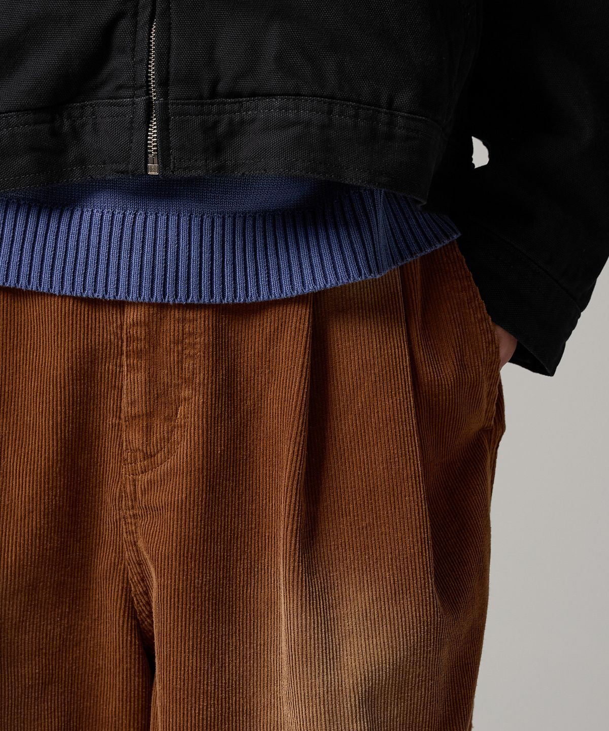 디키즈(DICKIES) 워시드 와이드 더블니 코듀로이 팬츠 Camel