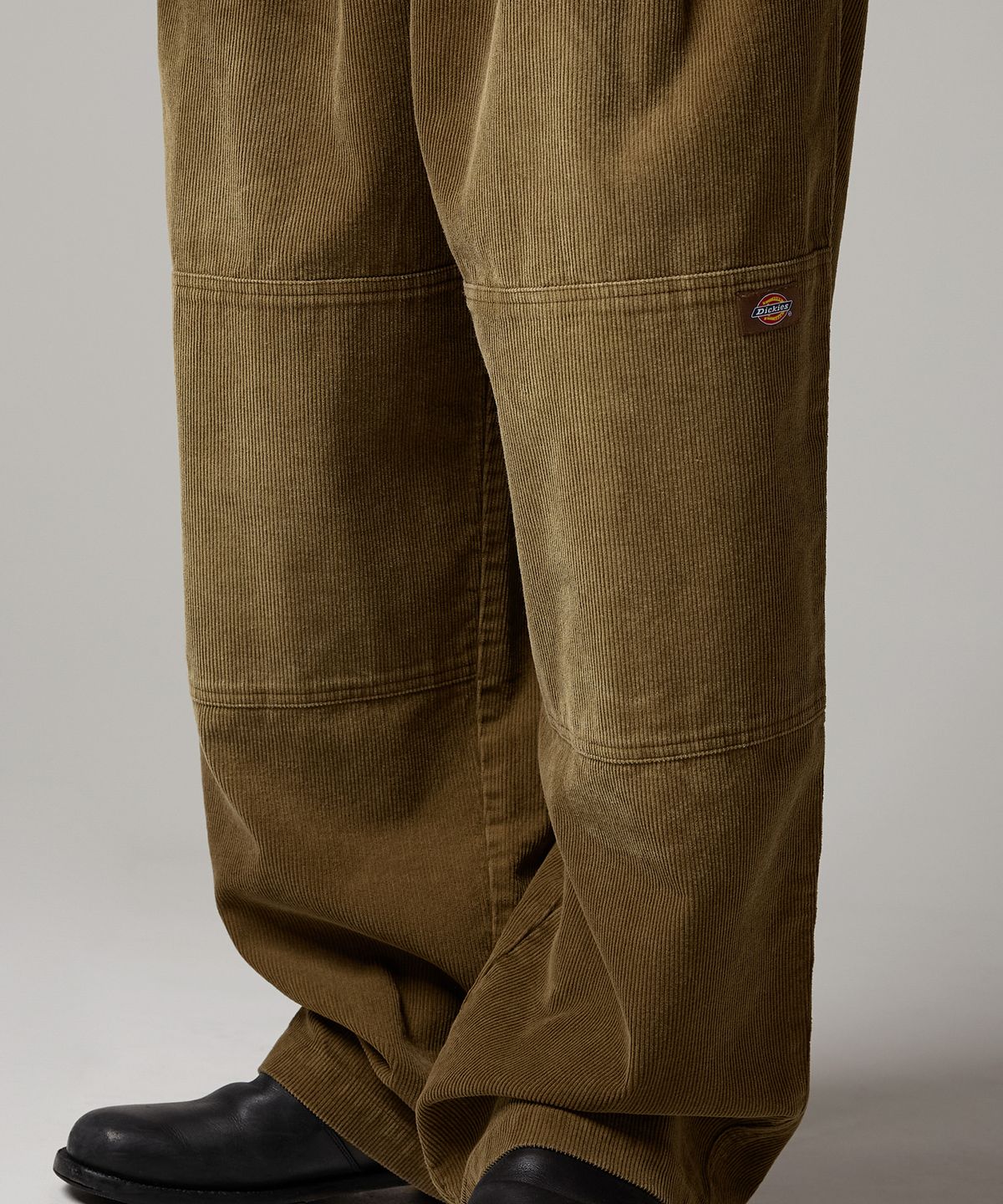 디키즈(DICKIES) 워시드 와이드 더블니 코듀로이 팬츠 Brown