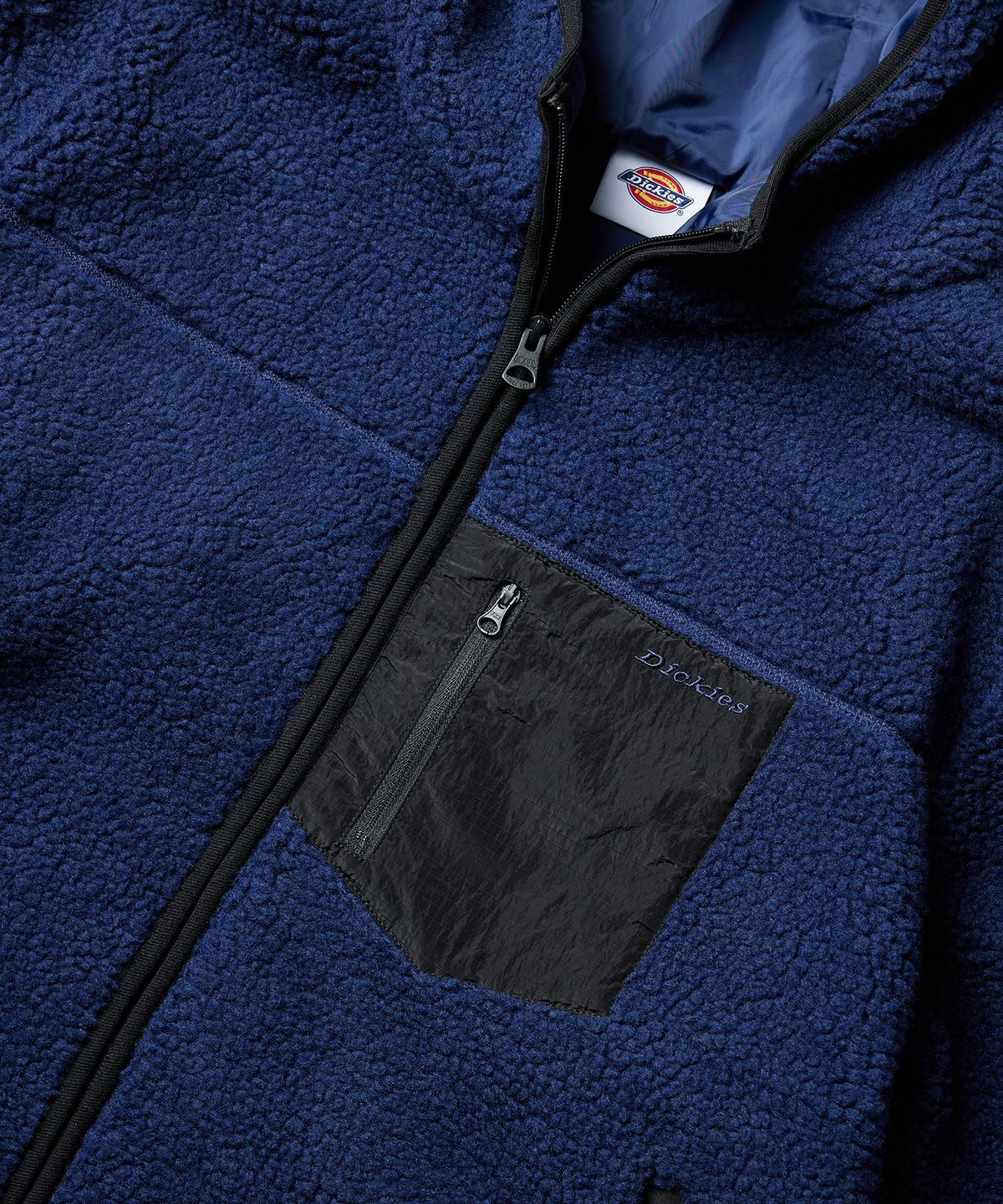 디키즈(DICKIES) 플리스 포켓 집업 후디 Navy
