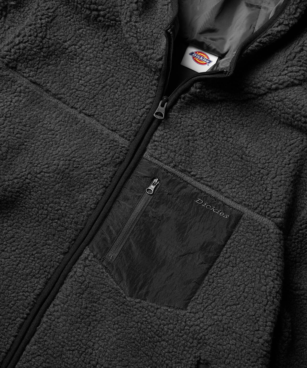 디키즈(DICKIES) 플리스 포켓 집업 후디 Gray