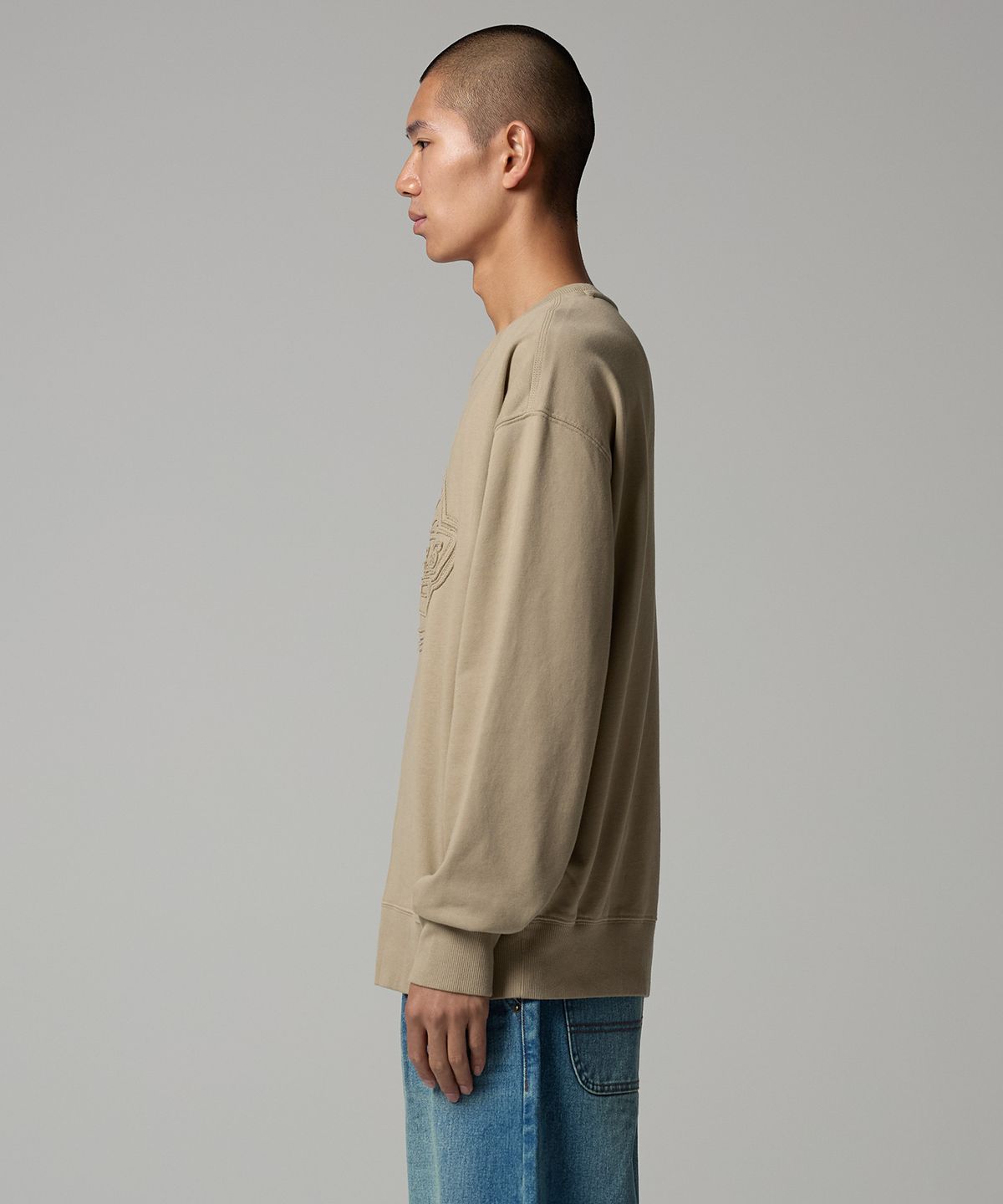 디키즈(DICKIES) 프렌치테리 EMB 로고 스웨트셔츠 Dessert Sand