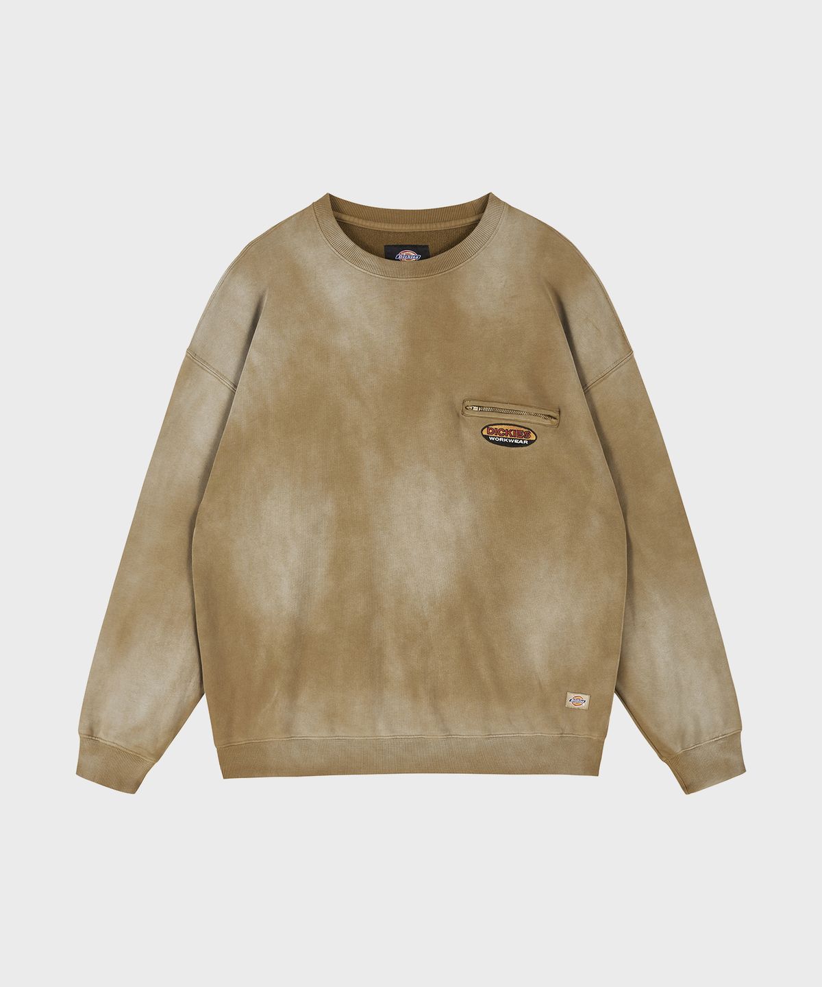 디키즈(DICKIES) [JP Capsule] 페이디드 워시드 크루넥 맨투맨 Khaki