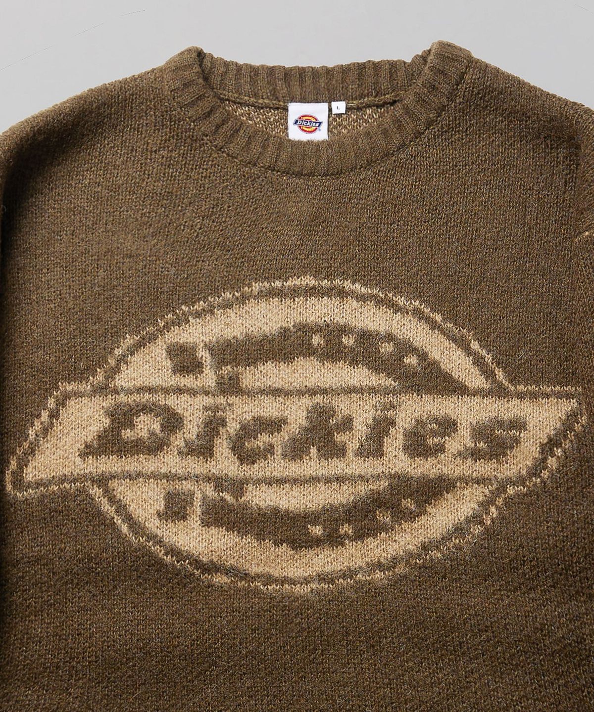디키즈(DICKIES) 빅 로고 헤어리 니트 Brown