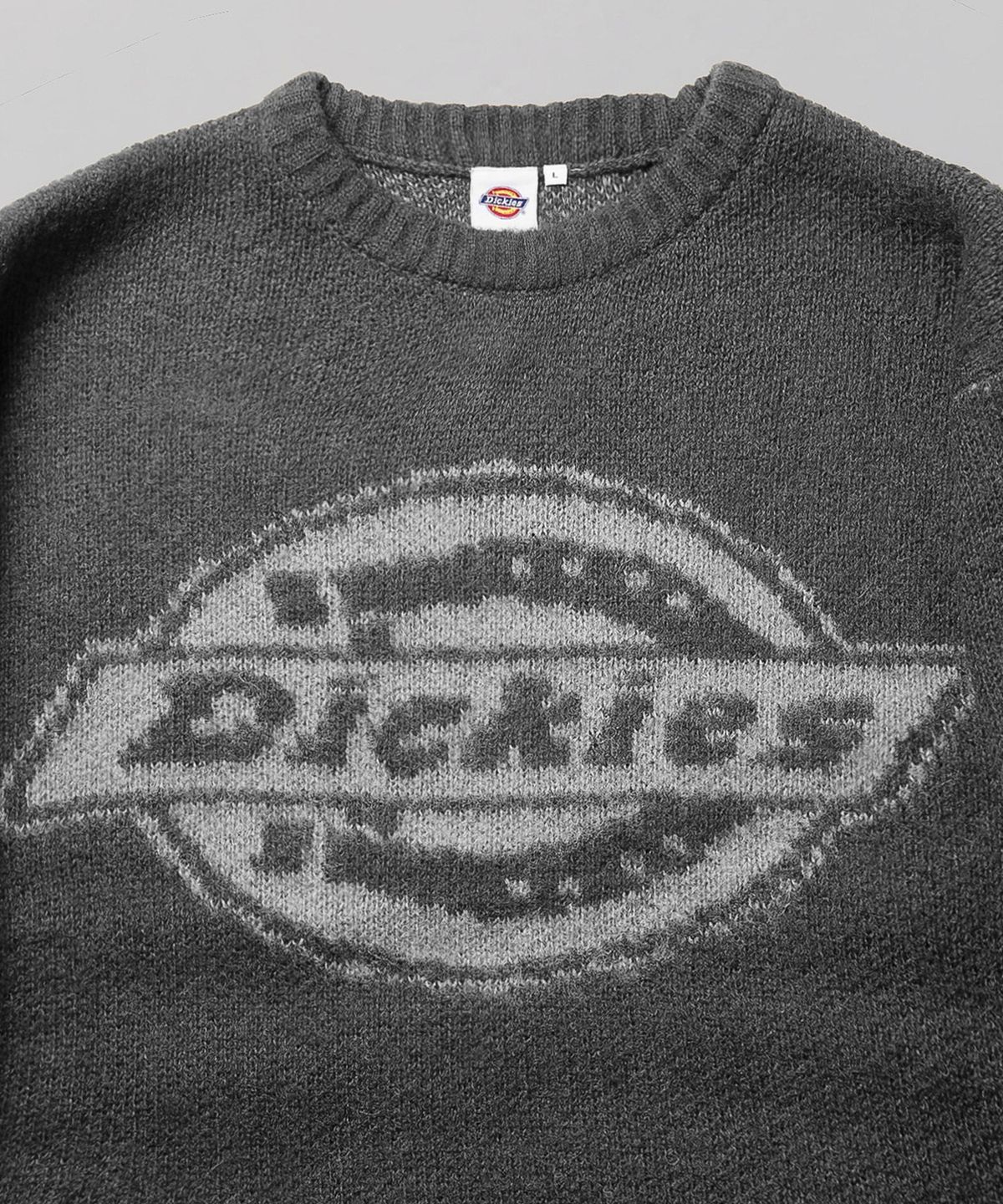 디키즈(DICKIES) 빅 로고 헤어리 니트 Gray