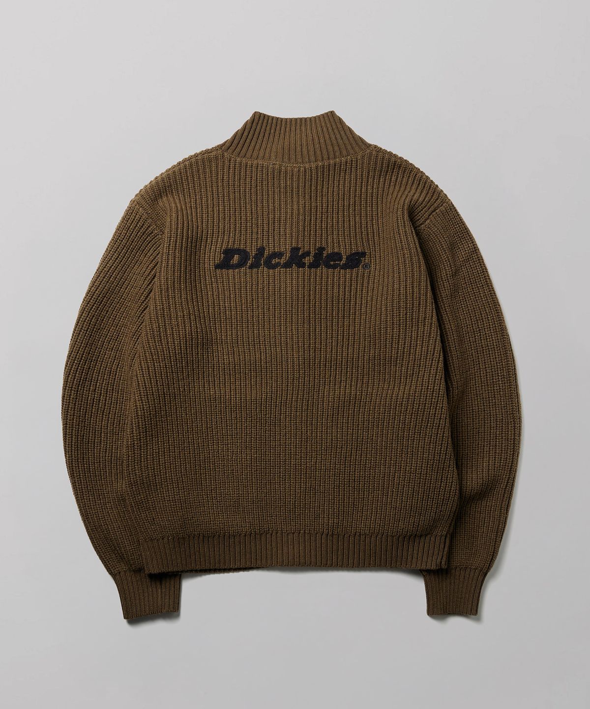 디키즈(DICKIES) 백 로고 풀집업 니트 Olive
