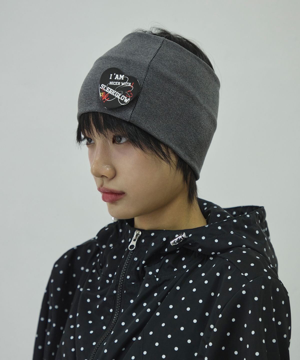슬릭글로우(SLEEKGLOW) 와이드 터번 헤어밴드[그레이]