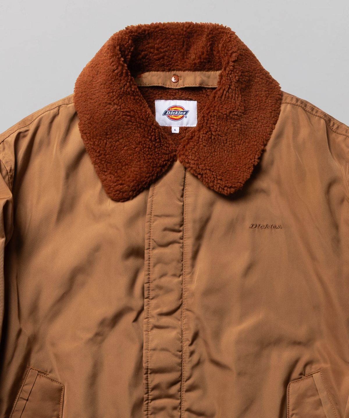 디키즈(DICKIES) 나일론 시어링 봄버 재킷 Camel